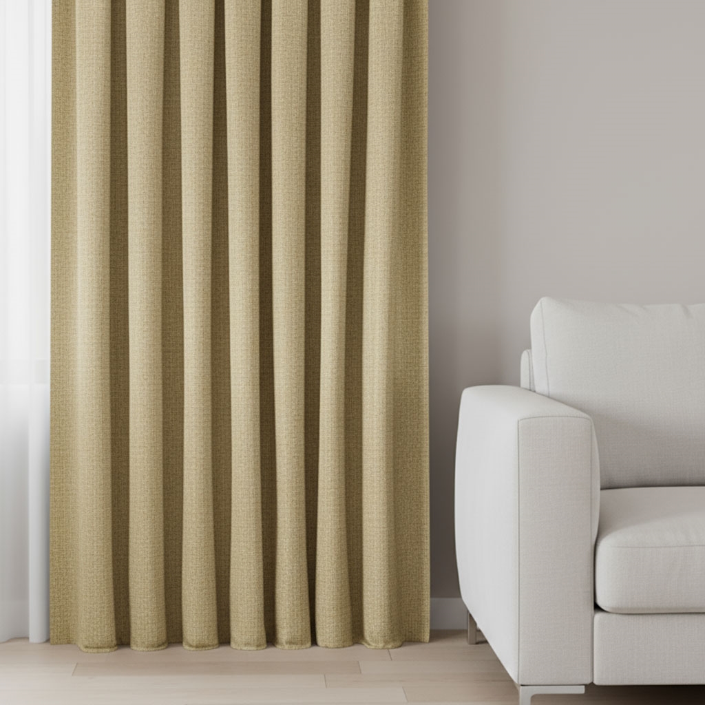 resm Taç Flan Fon Perde Sarı ( Max Yükseklik : 290 cm )