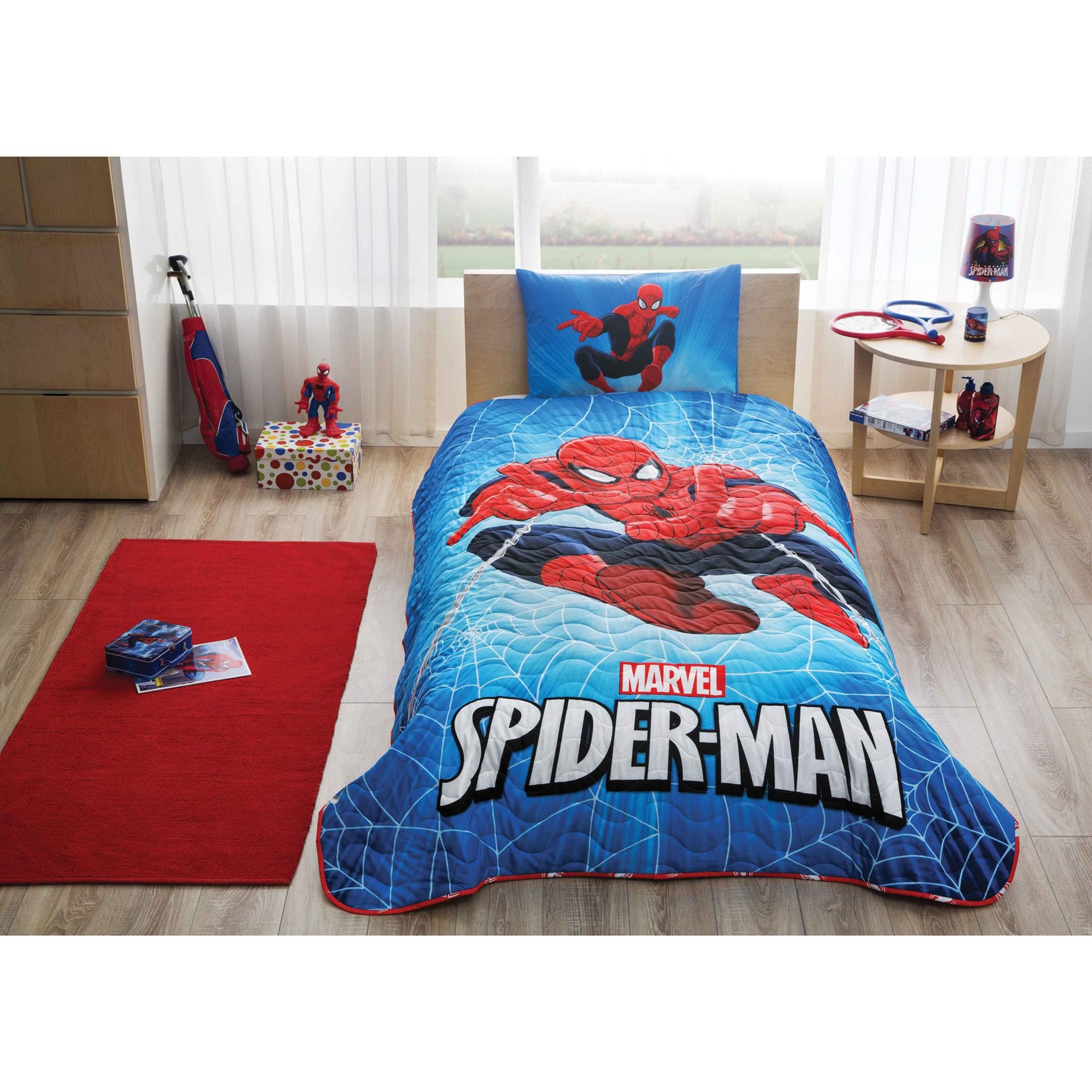 Spiderman Skyscaper Tek Kişilik Yatak Örtüsü 36690