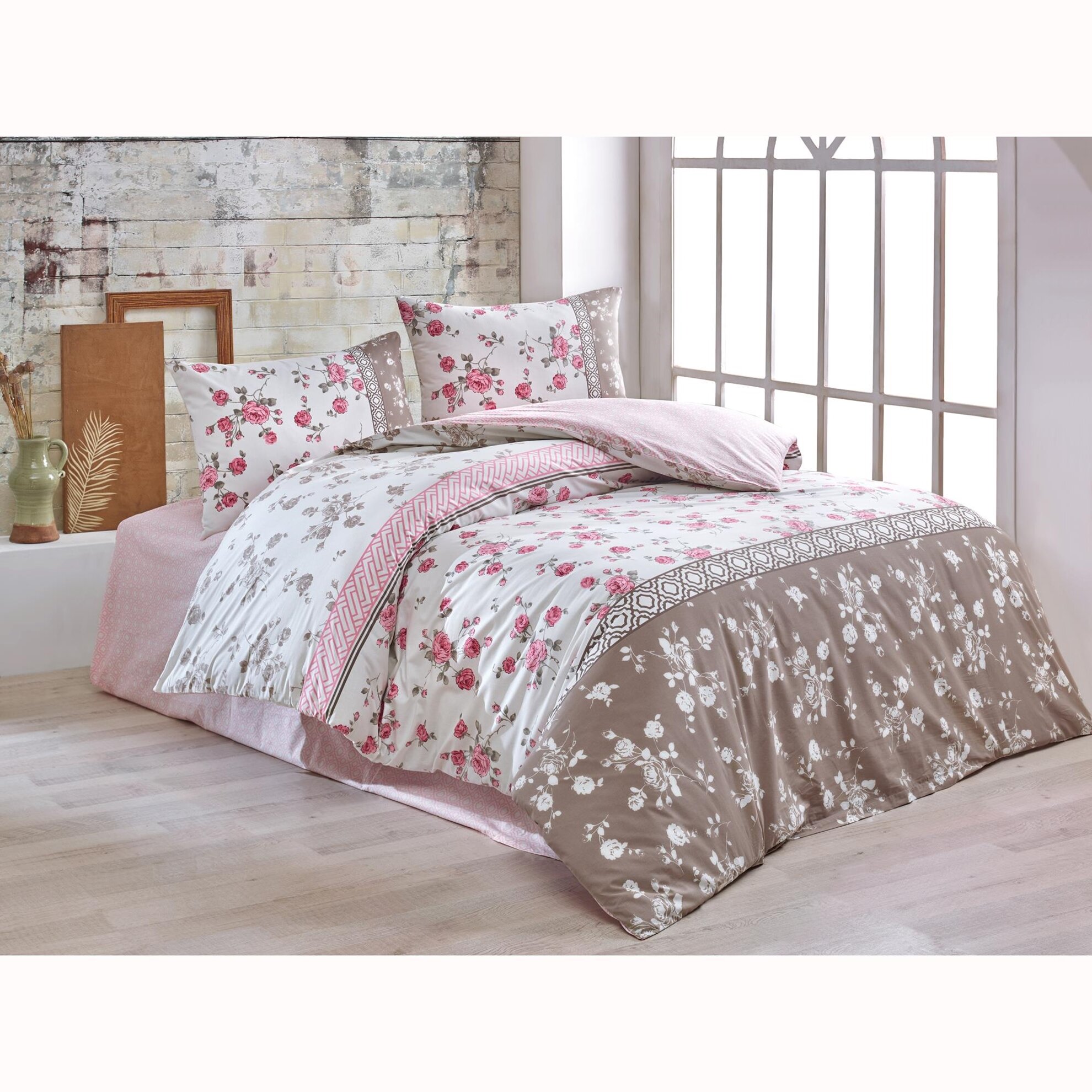 Pembe Brielle Gulperi Pamuk Cift Kisilik Nevresim Takimi Pembe 44587 Tac Com Tr