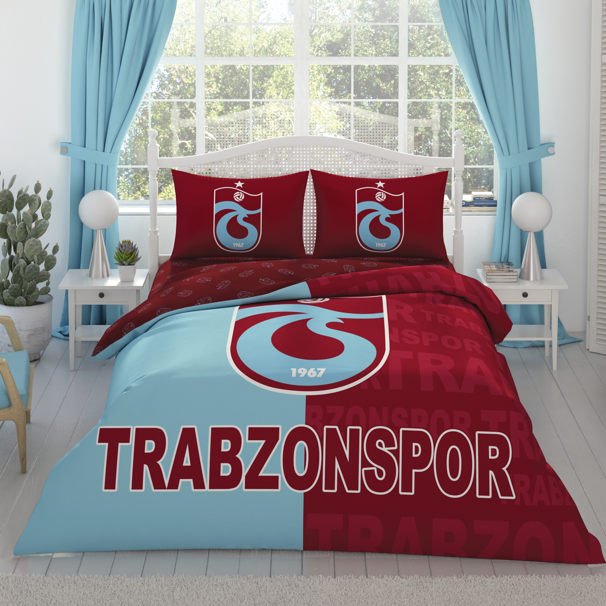 resm Taç Trabzon Parçalı Logo Pamuk Nevresim Takımı