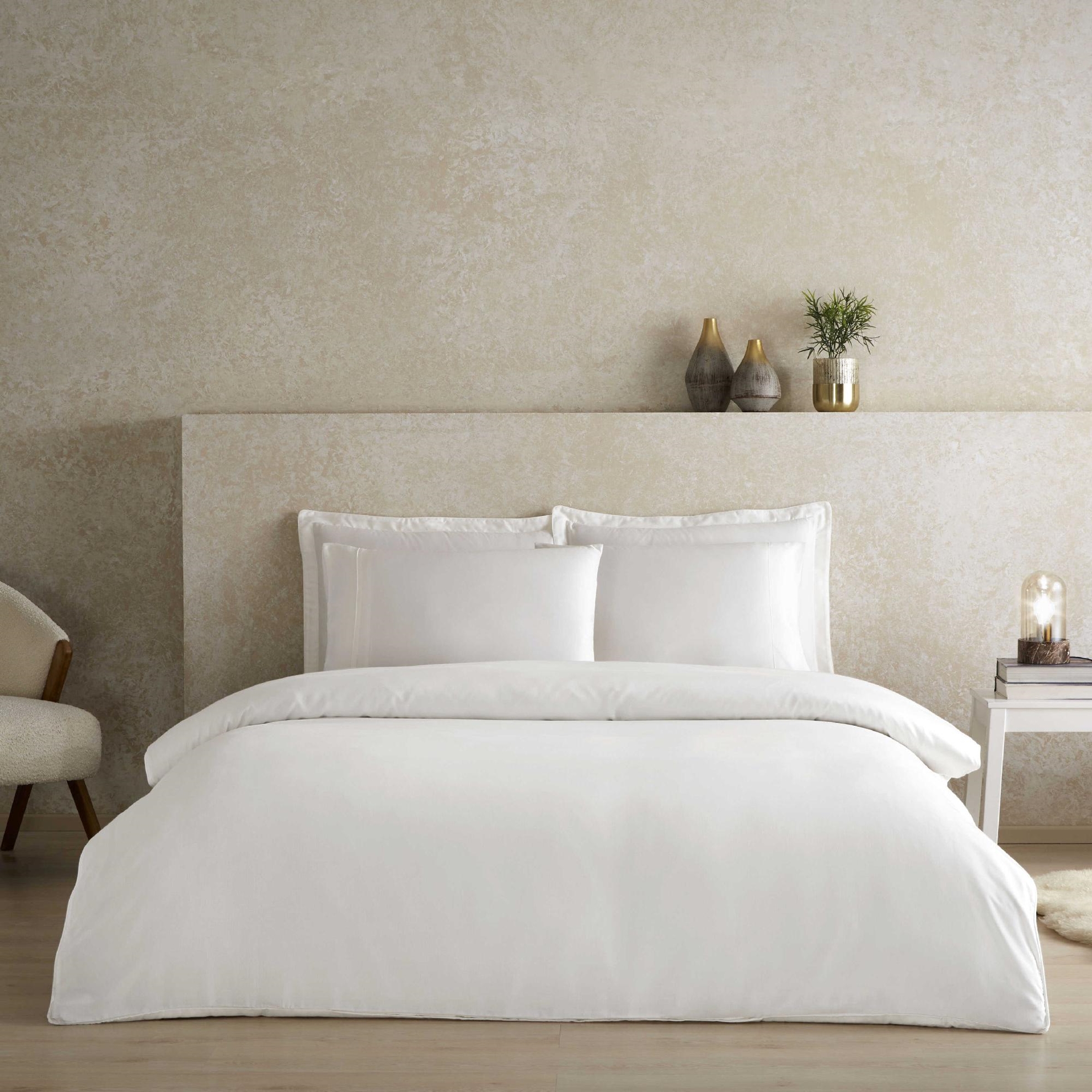 resm Linens Tencel Çift Kişilik Nevresim Beyaz