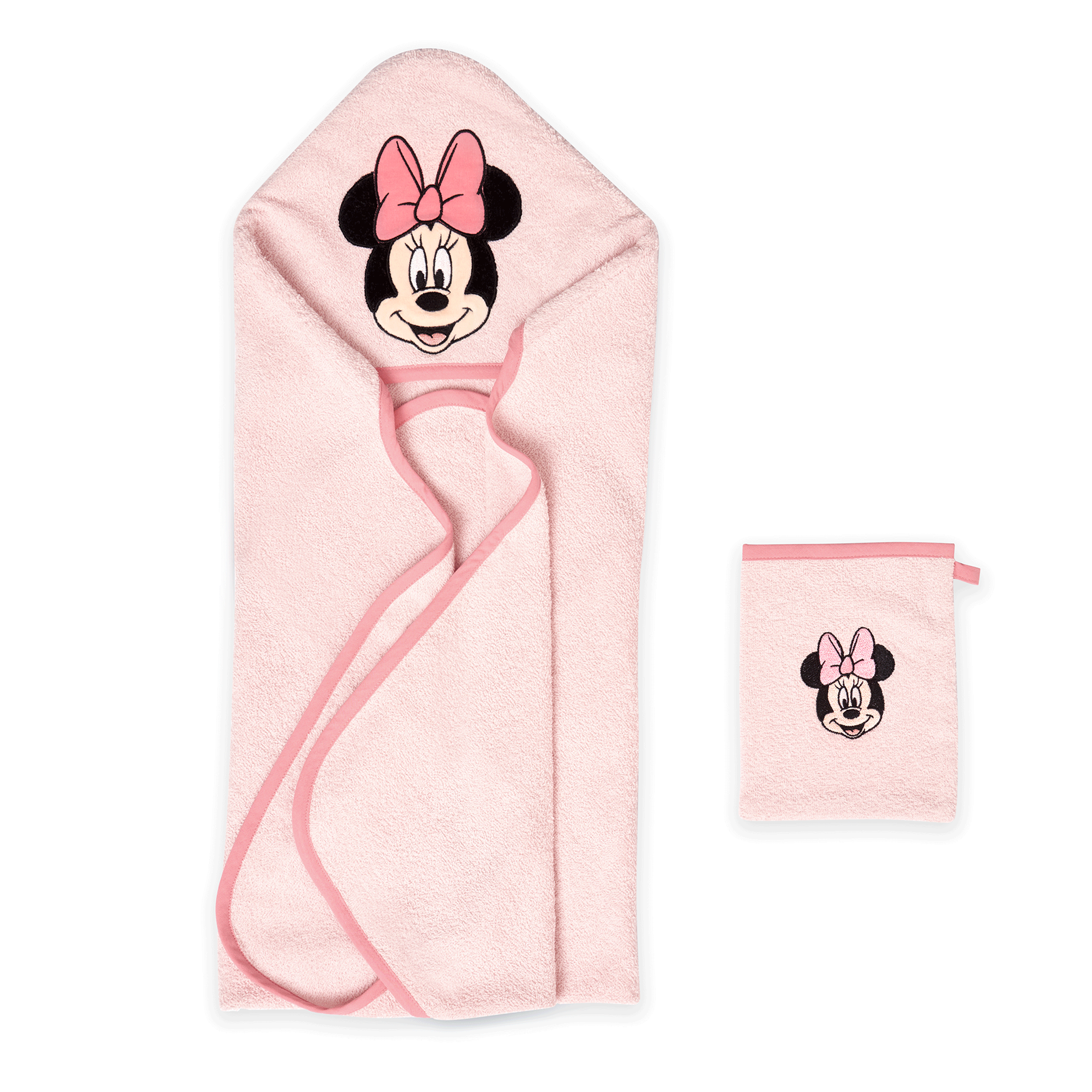 resm Lisanslı Disney Minnie Mouse Baby Pamuk Kese&Hooded Havlu Seti