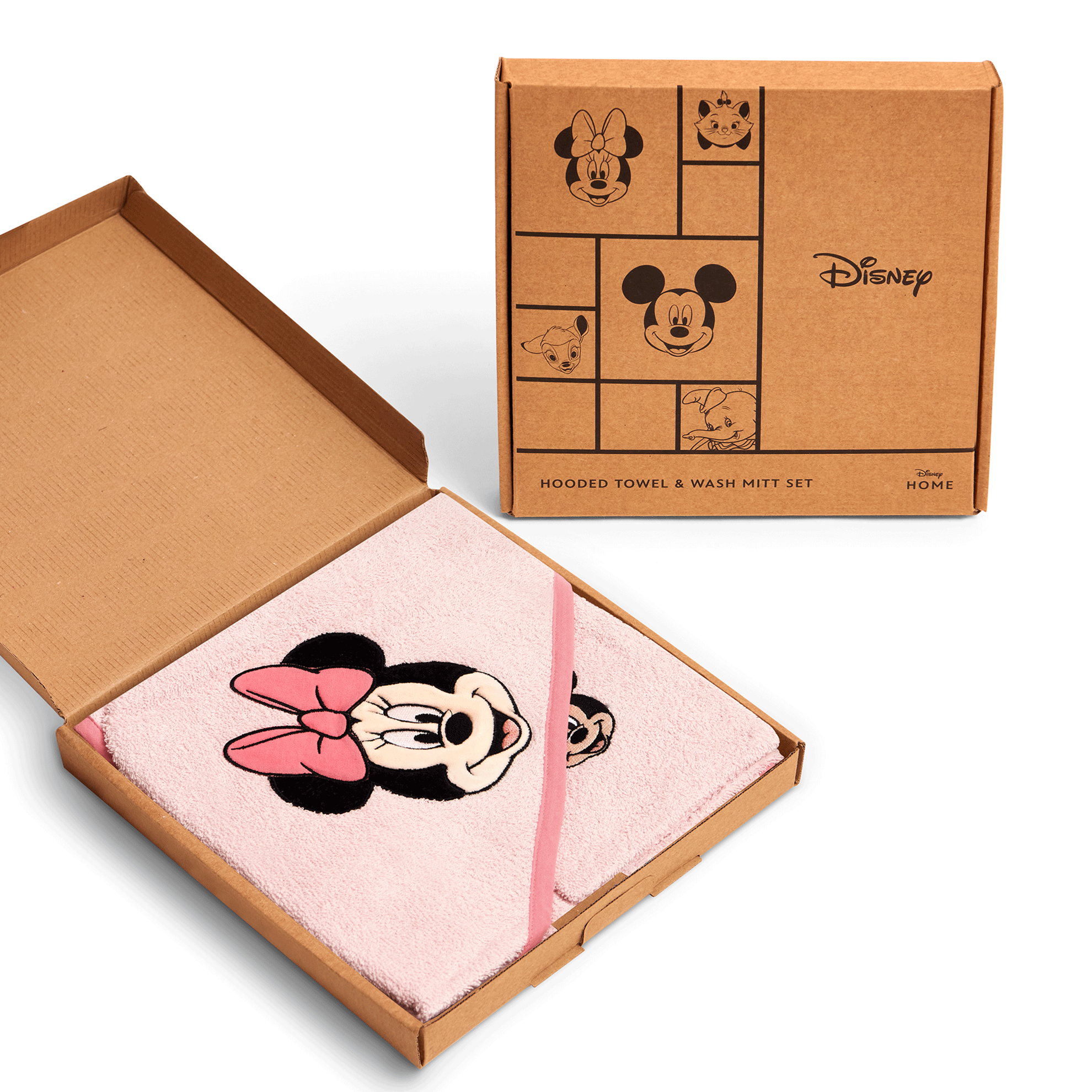 resm Lisanslı Disney Minnie Mouse Baby Pamuk Kese&Hooded Havlu Seti