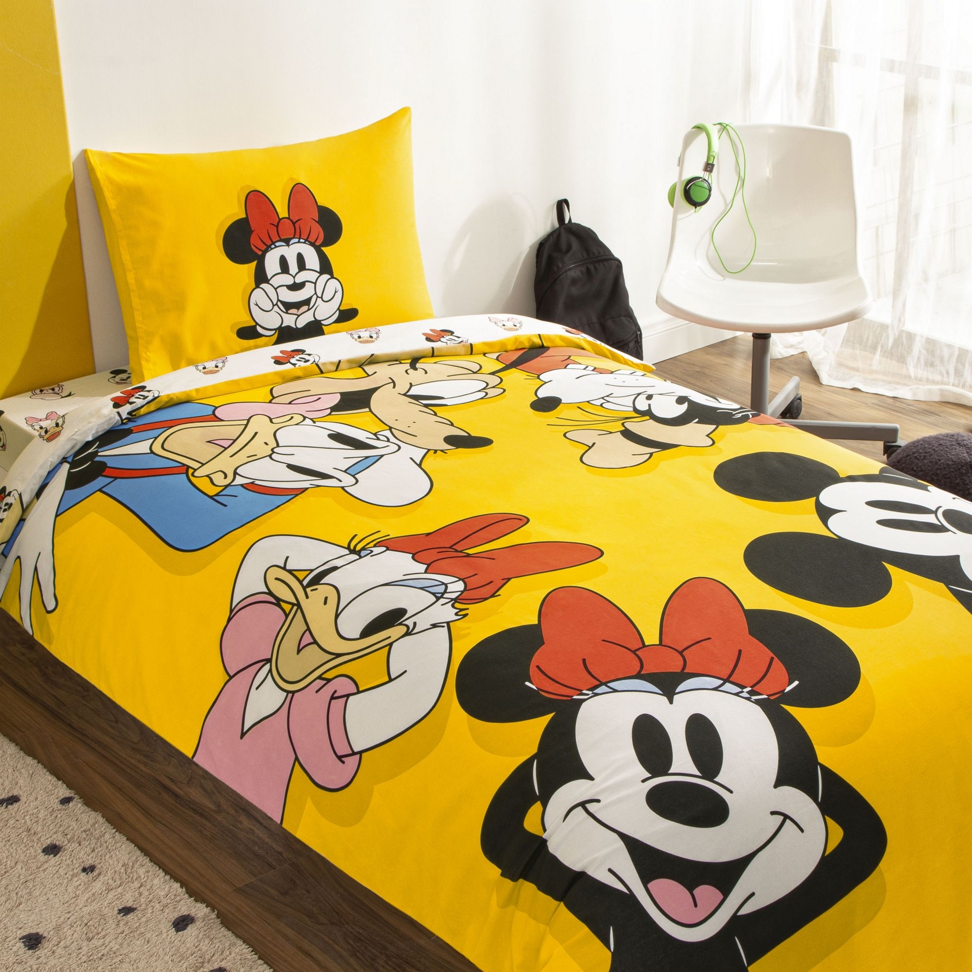 resm Taç Lisanslı Disney Mickey & Friends Tek Kişilik Pamuk Nevresim Takımı