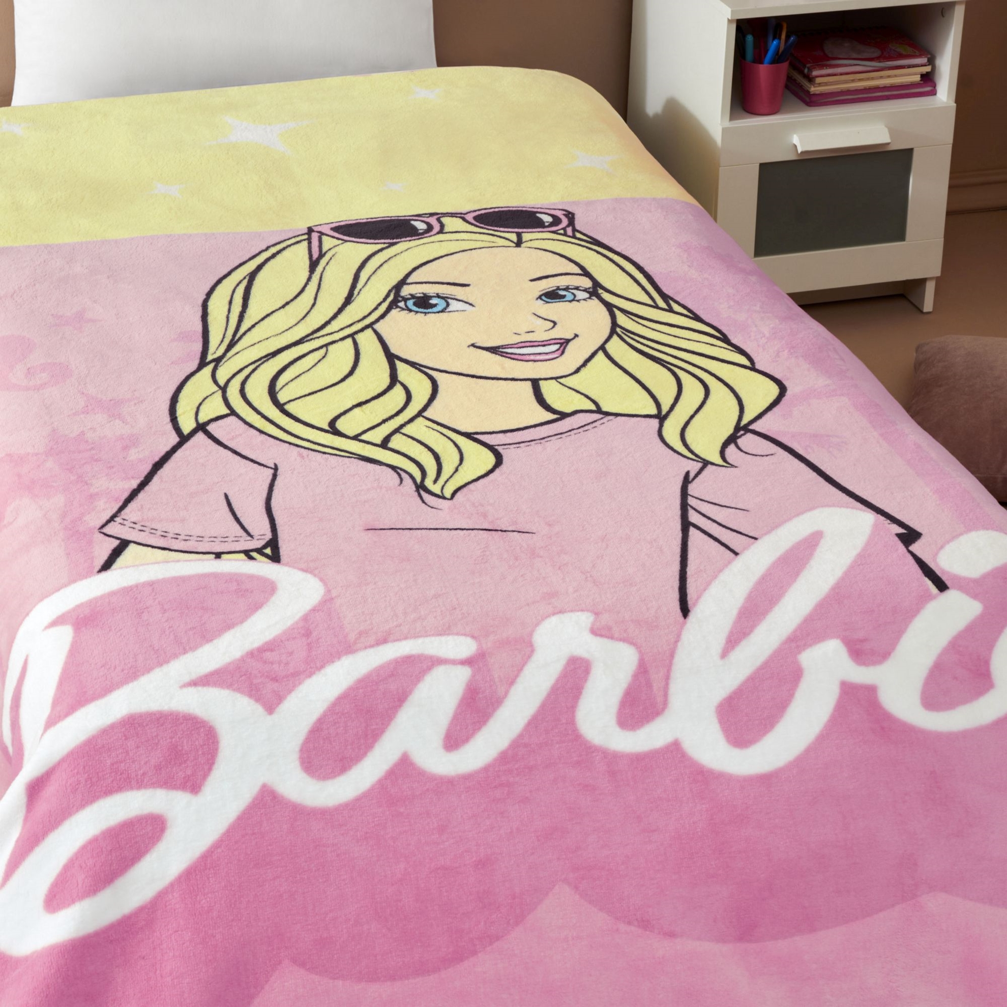 resm Lisanslı Barbie Malibu Tek Kişilik Battaniye