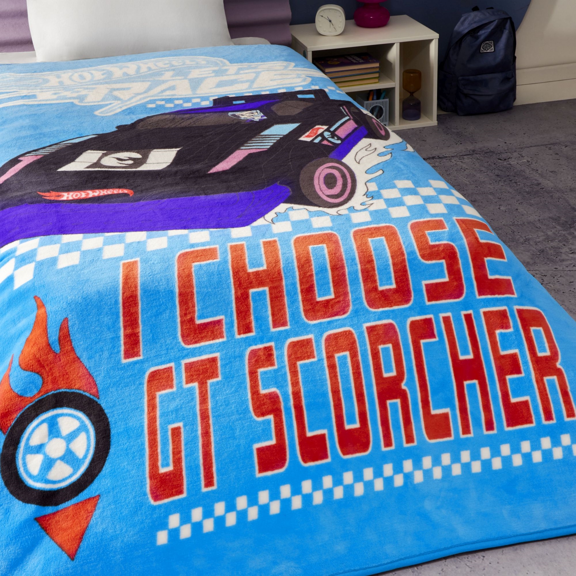 resm Lisanslı Hot Wheels Lets Race Tek Kişilik Battaniye