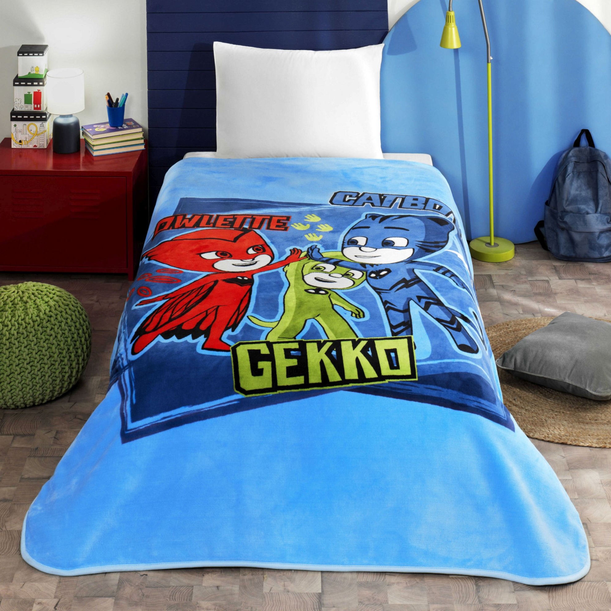 resm Lisanslı PJ Masks Heroes 2 Tek Kişilik Battaniye