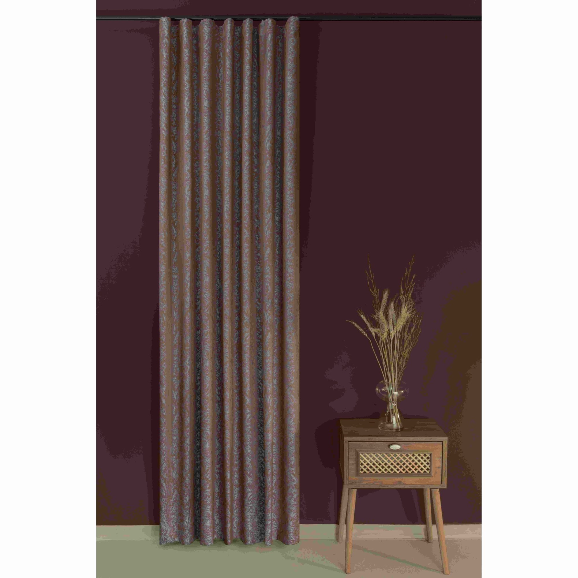 resm Taç Edessa Hazır Fon Perde Somon 150x260 cm