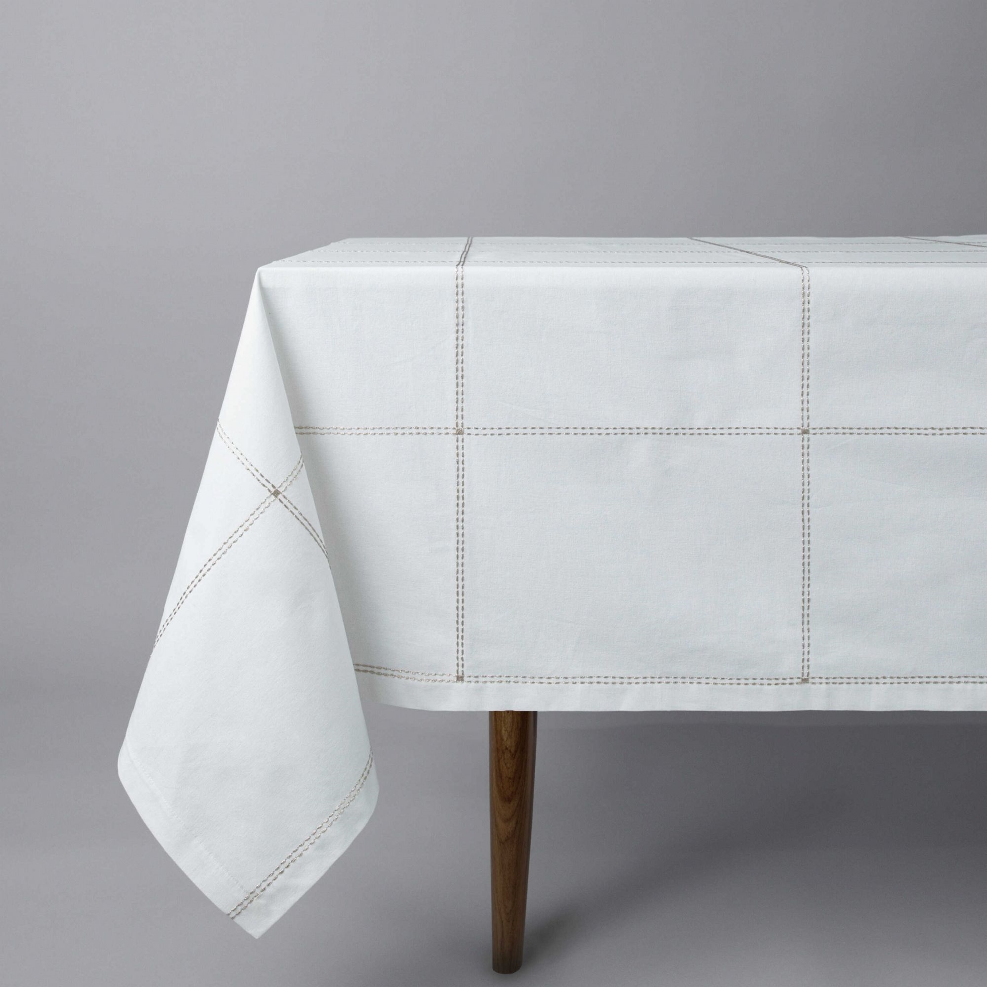 resm Linens Stich 150x250 cm Masa Örtüsü Beyaz Gold