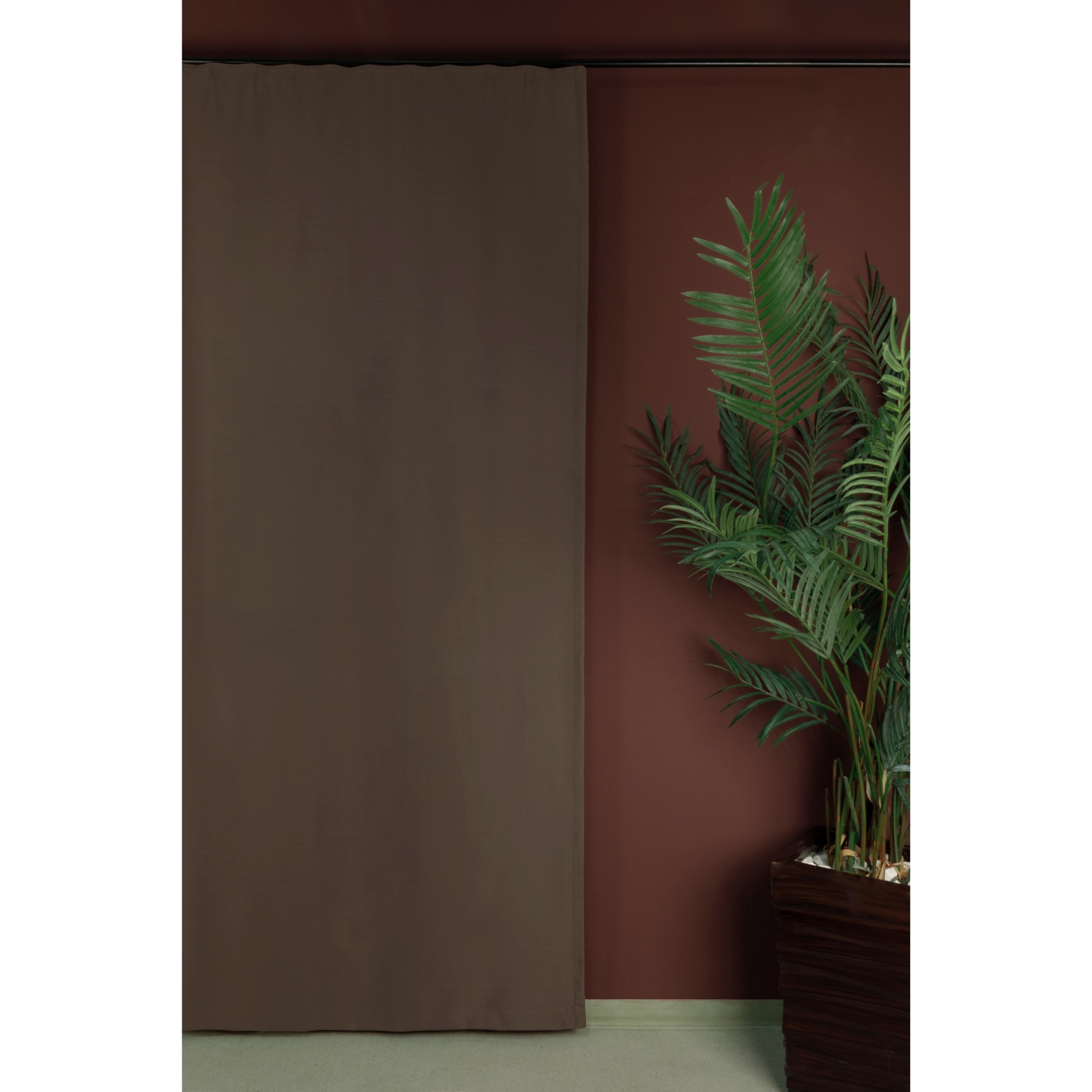 resm Taç Karartma Hazır Fon Perde Açık Kahve 250x265 cm