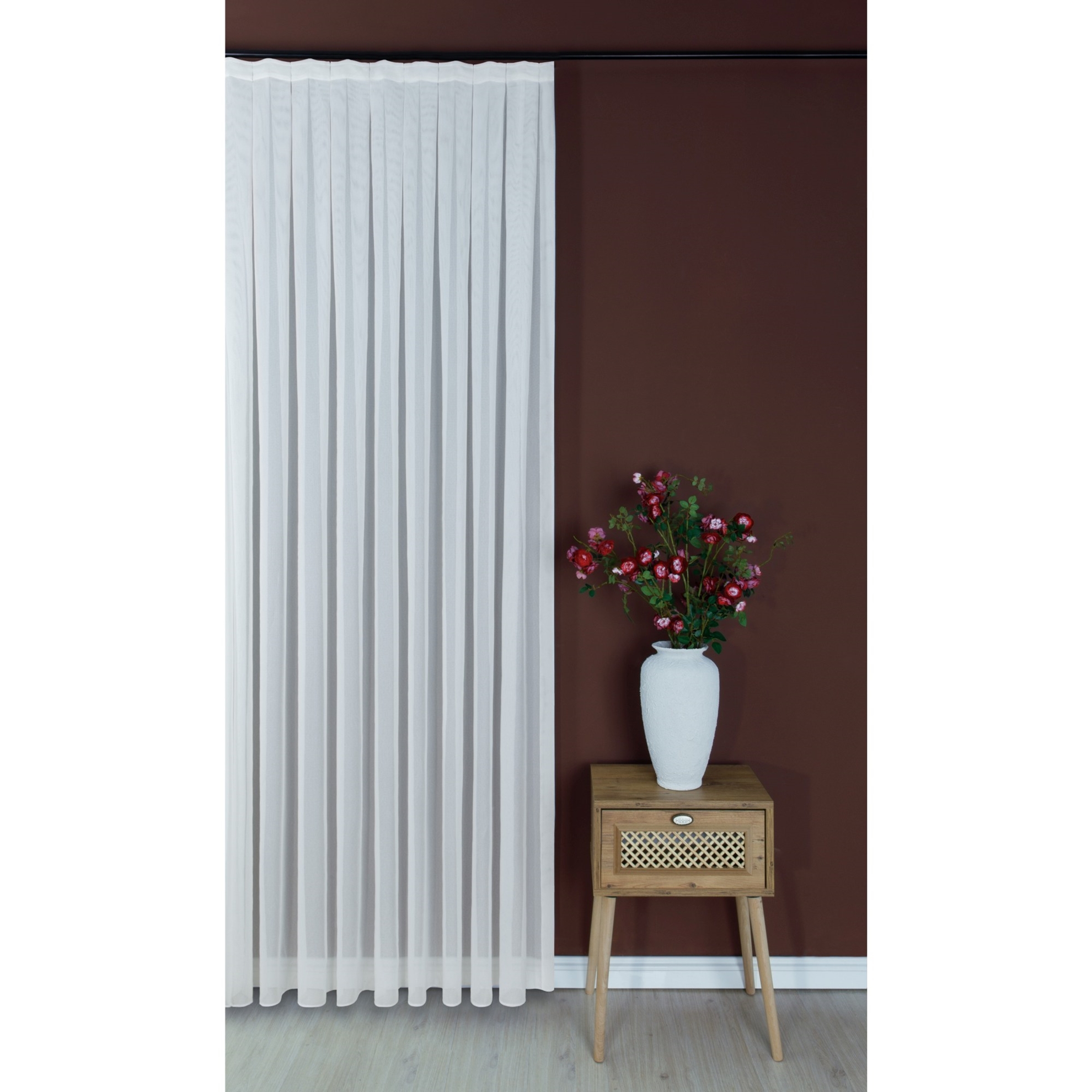 resm Taç Sturdy Hazır Tül Perde Ekru 250x260 cm