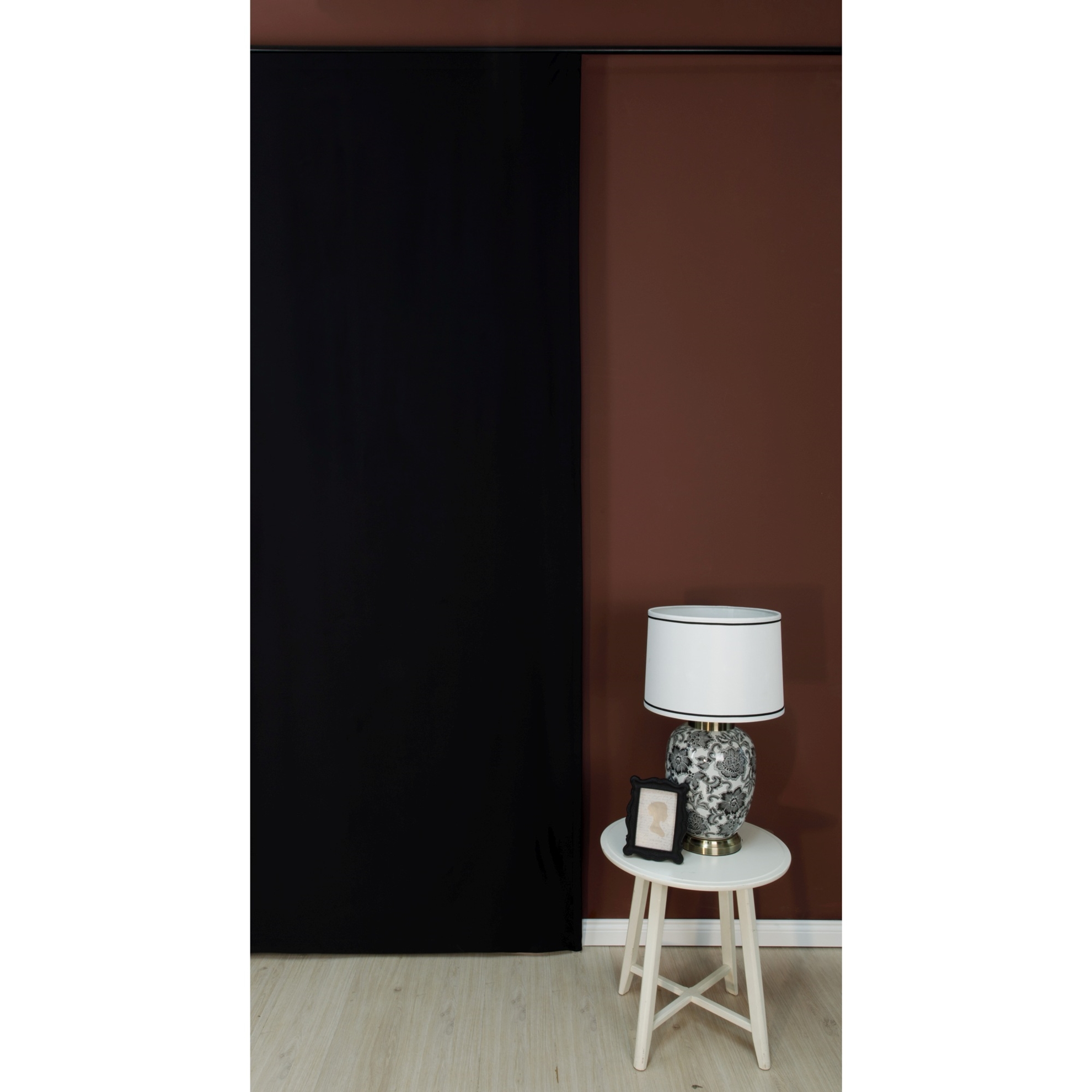 resm Taç Karartma Hazır Fon Perde Siyah 250x265 cm