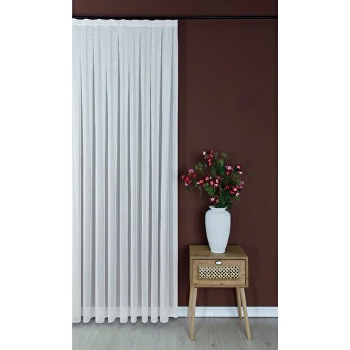 resm Taç Sturdy Hazır Tül Perde Ekru 300x260 cm