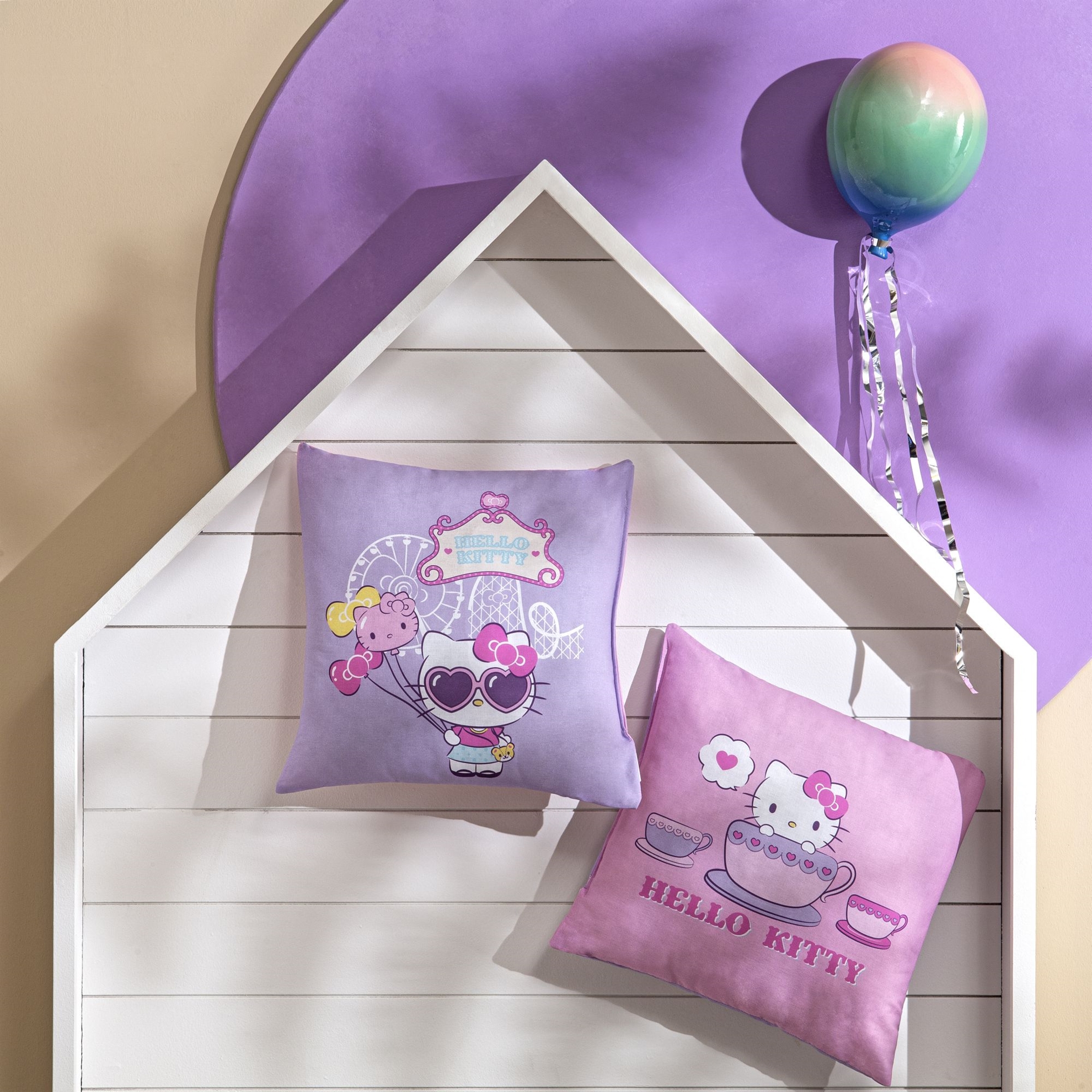 resm Lisanslı Hello Kitty Funny Pamuk 40x40 Kırlent