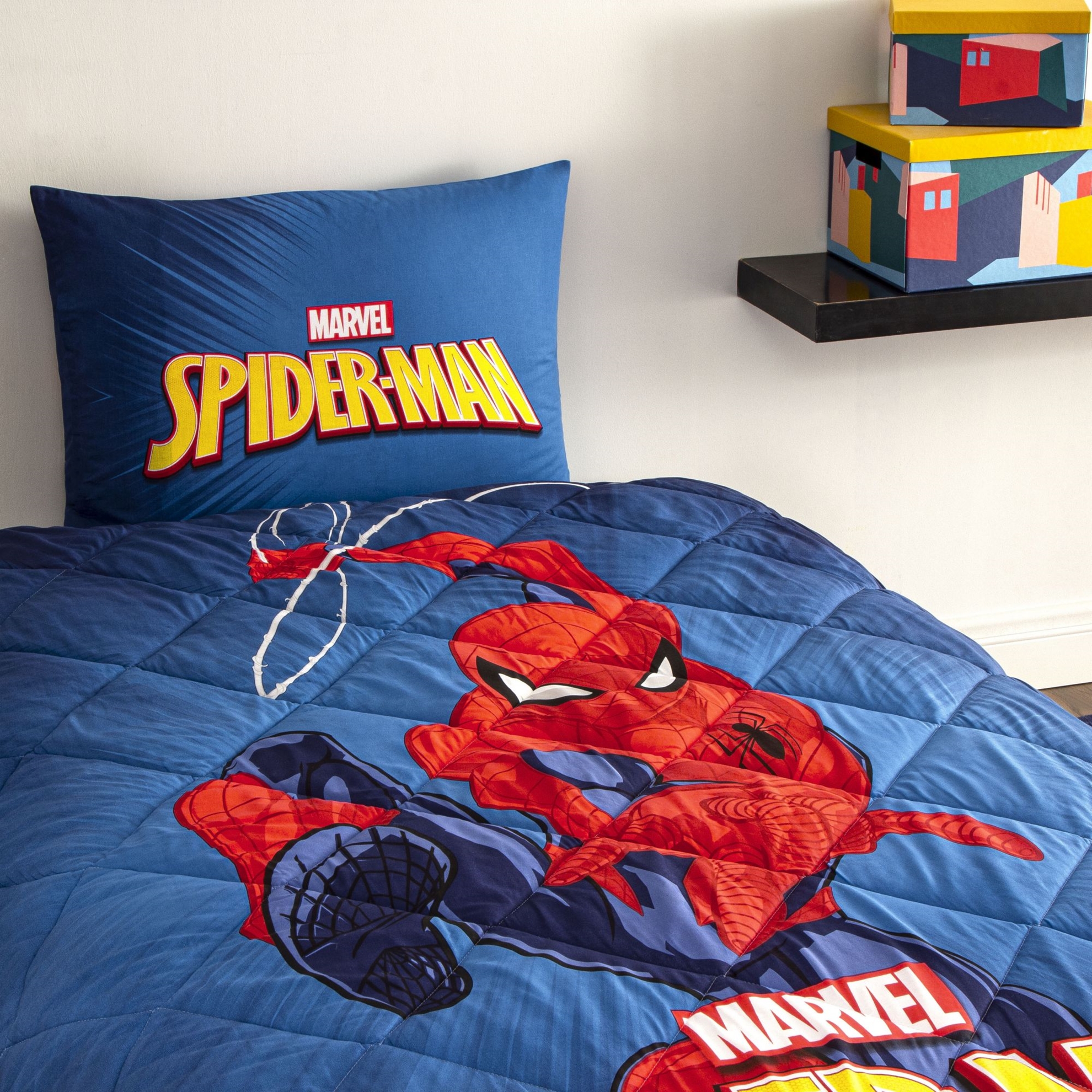 resm Taç Lisanslı Spiderman Classical Tek Kişilik Pamuk Yorgan Seti