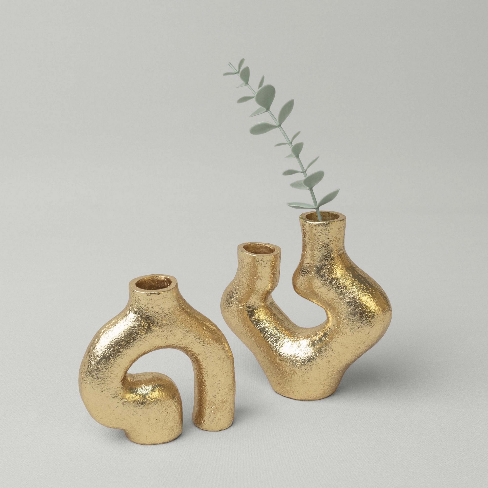 resm Linens Vein 11,5x4x11,5 cm Dekor Vazo Gold