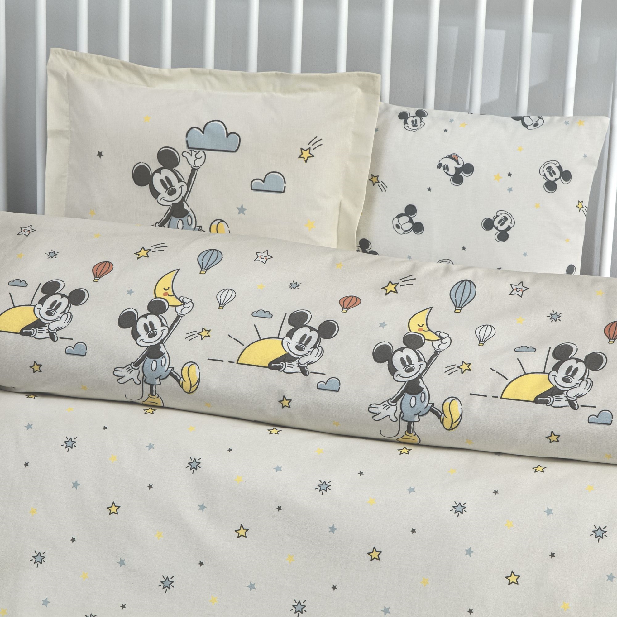 resm Taç Lisanslı Disney Mickey Mouse Dream Baby Pamuk Bebek Nevresim Takımı