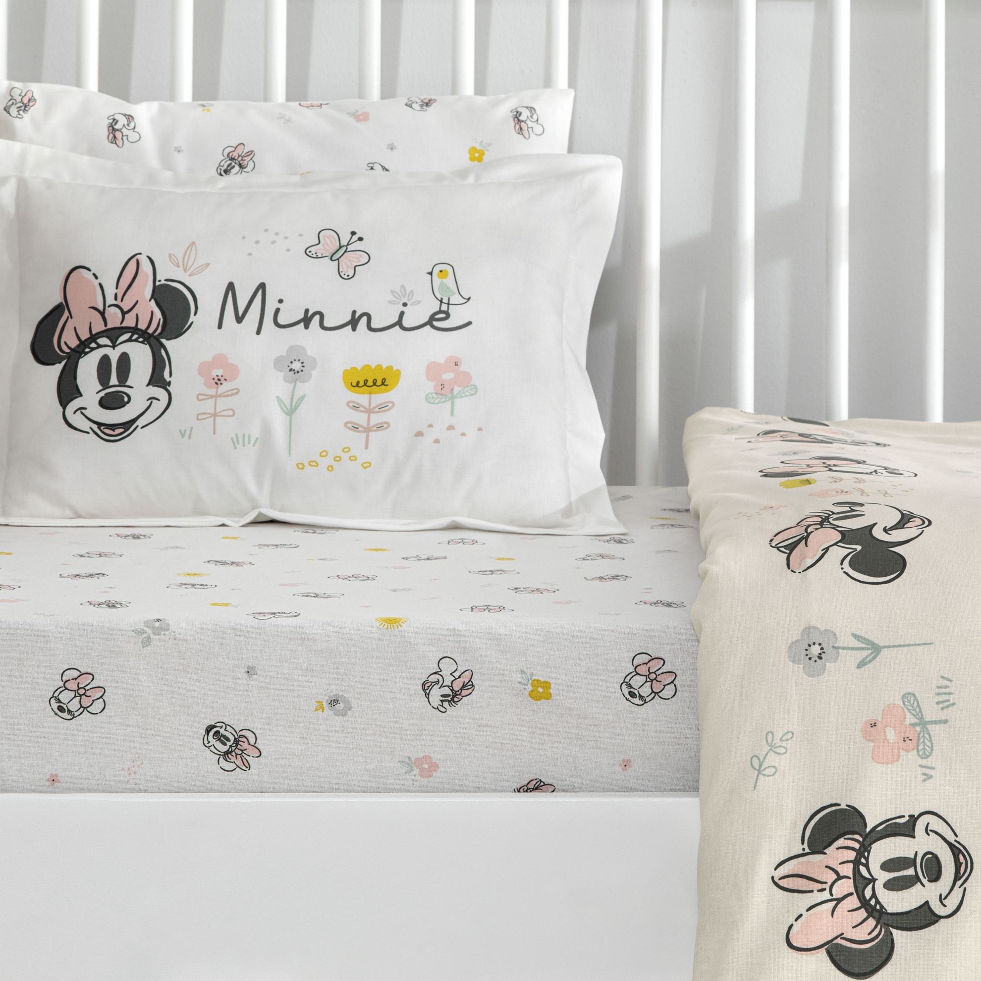 resm Taç Lisanslı Disney Minnie Mouse Dream Baby Pamuk Bebek Nevresim Takımı