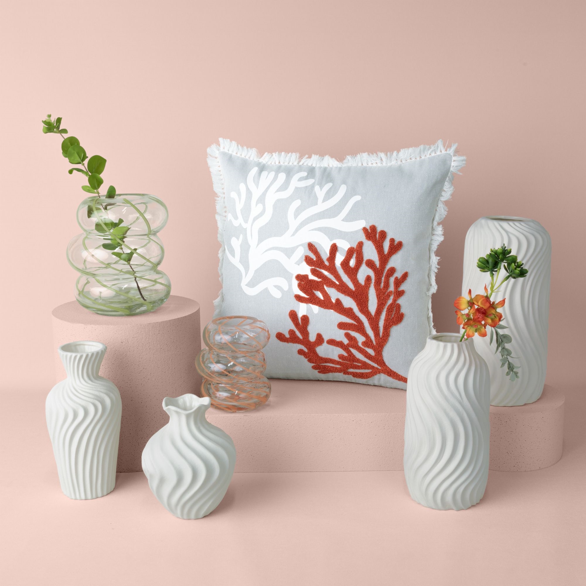 resm Linens Chiko 12,5x12,5x25 cm Vazo Beyaz