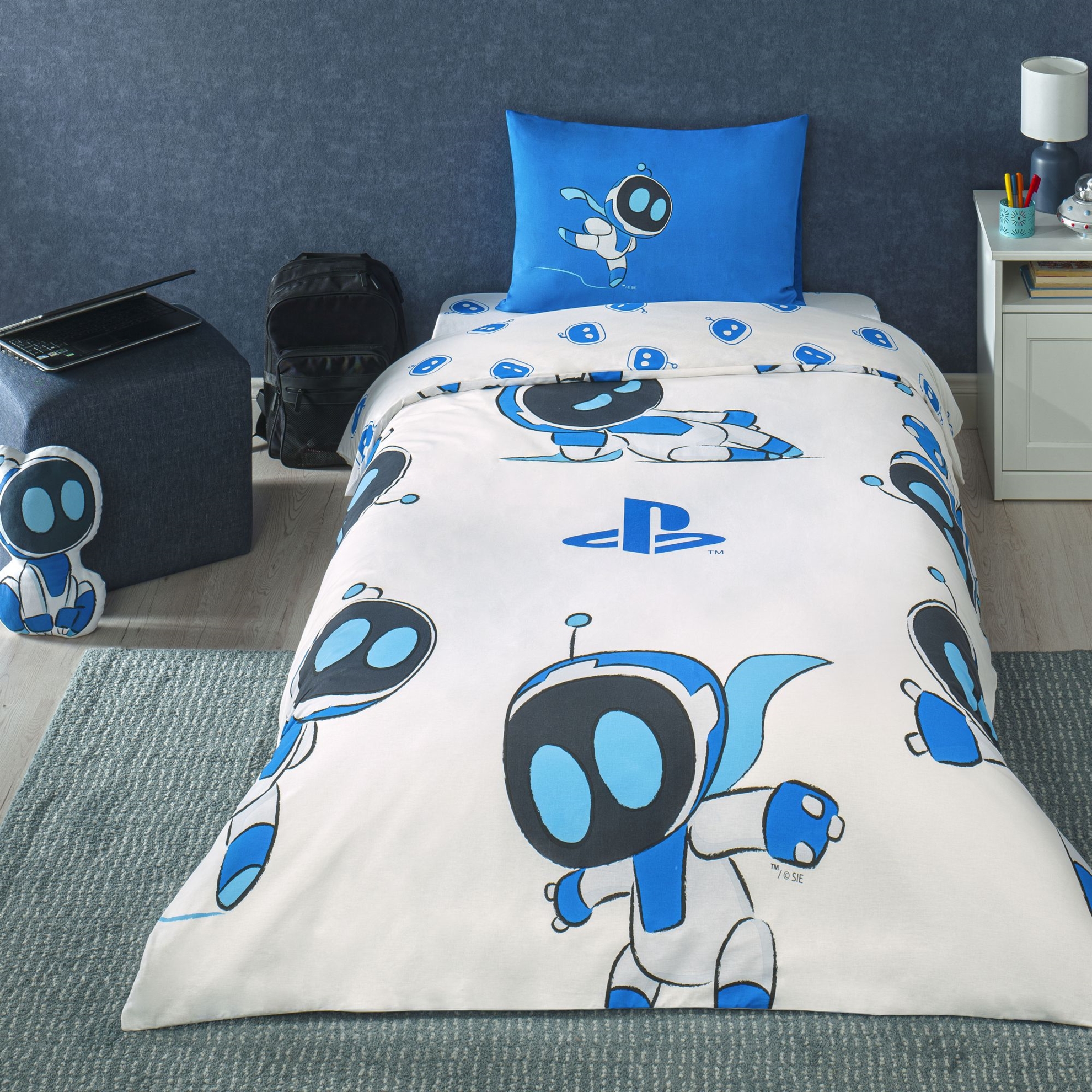 resm Taç Lisanslı Playstation Astrobot Tek Kişilik Pamuk Nevresim Takımı 120