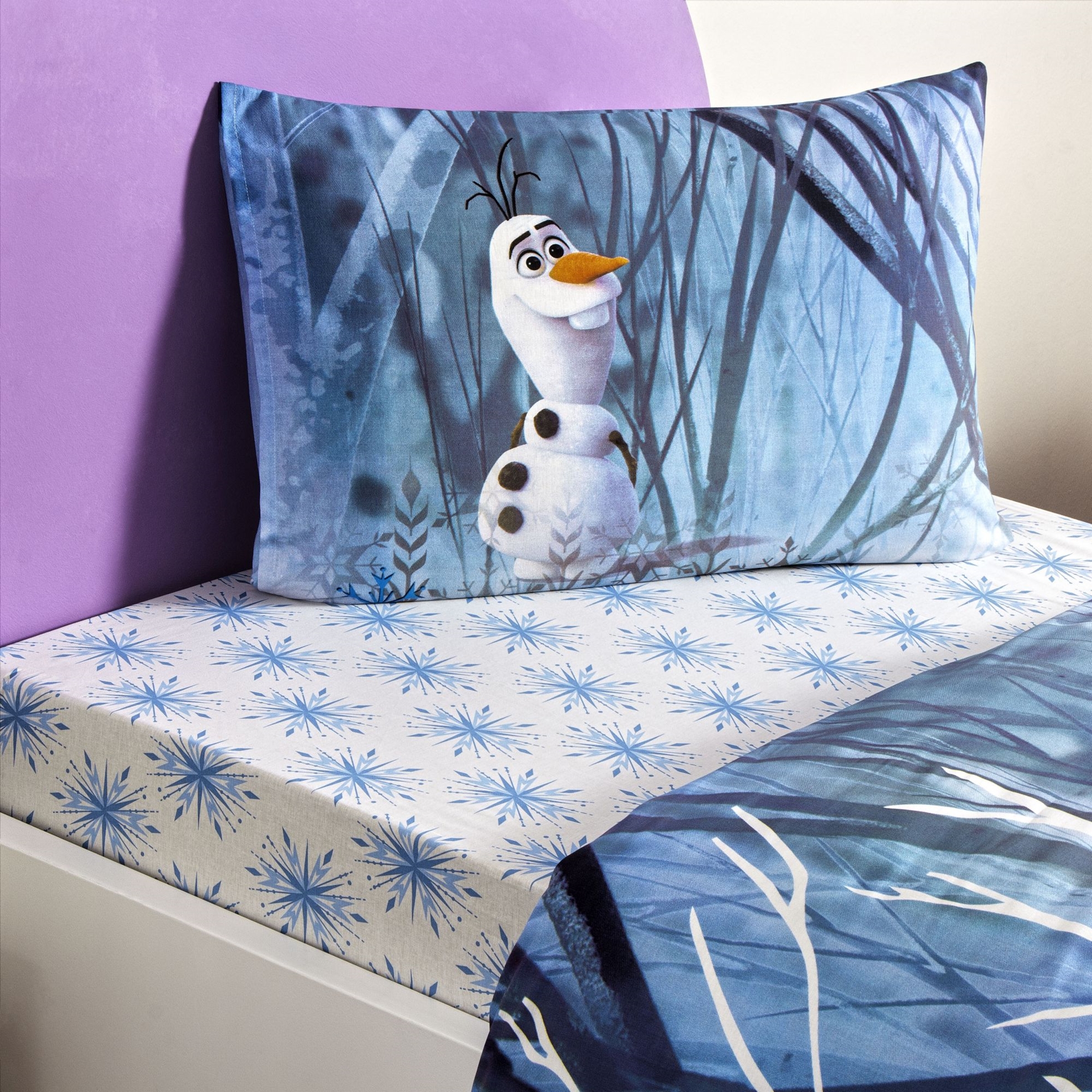 resm Taç Lisanslı Disney Frozen Winter Tek Kişilik Pamuk Nevresim Takımı