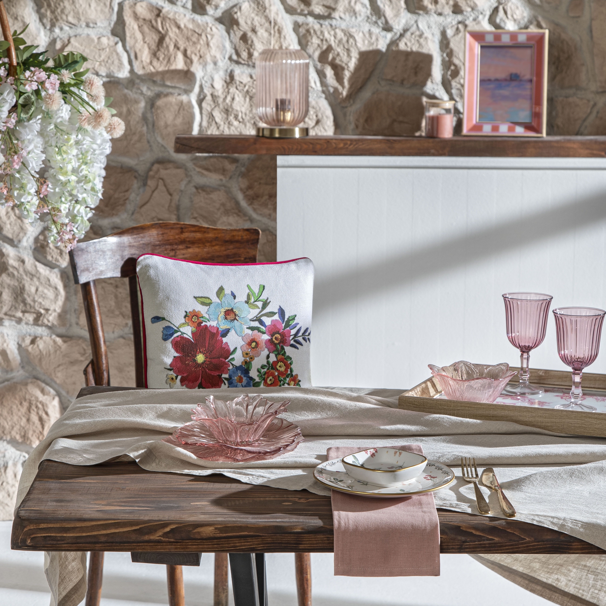 resm Butik Seramik Pasta Tabağı Alaçatı Pembe