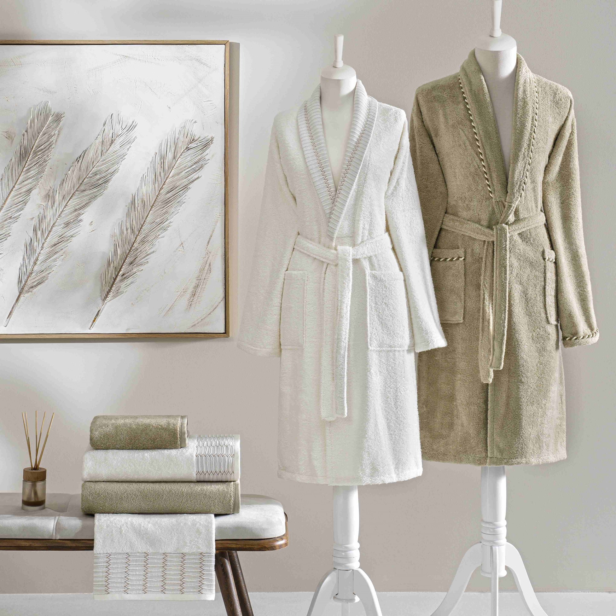 resm Taç Linka Bamboo Classic Aile Seti Ekru Camel