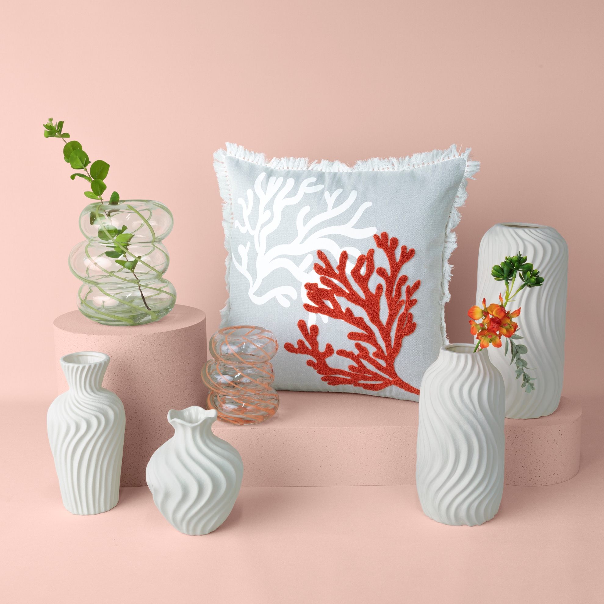 resm Linens Bale Vazo 17x17x20 cm Yeşil