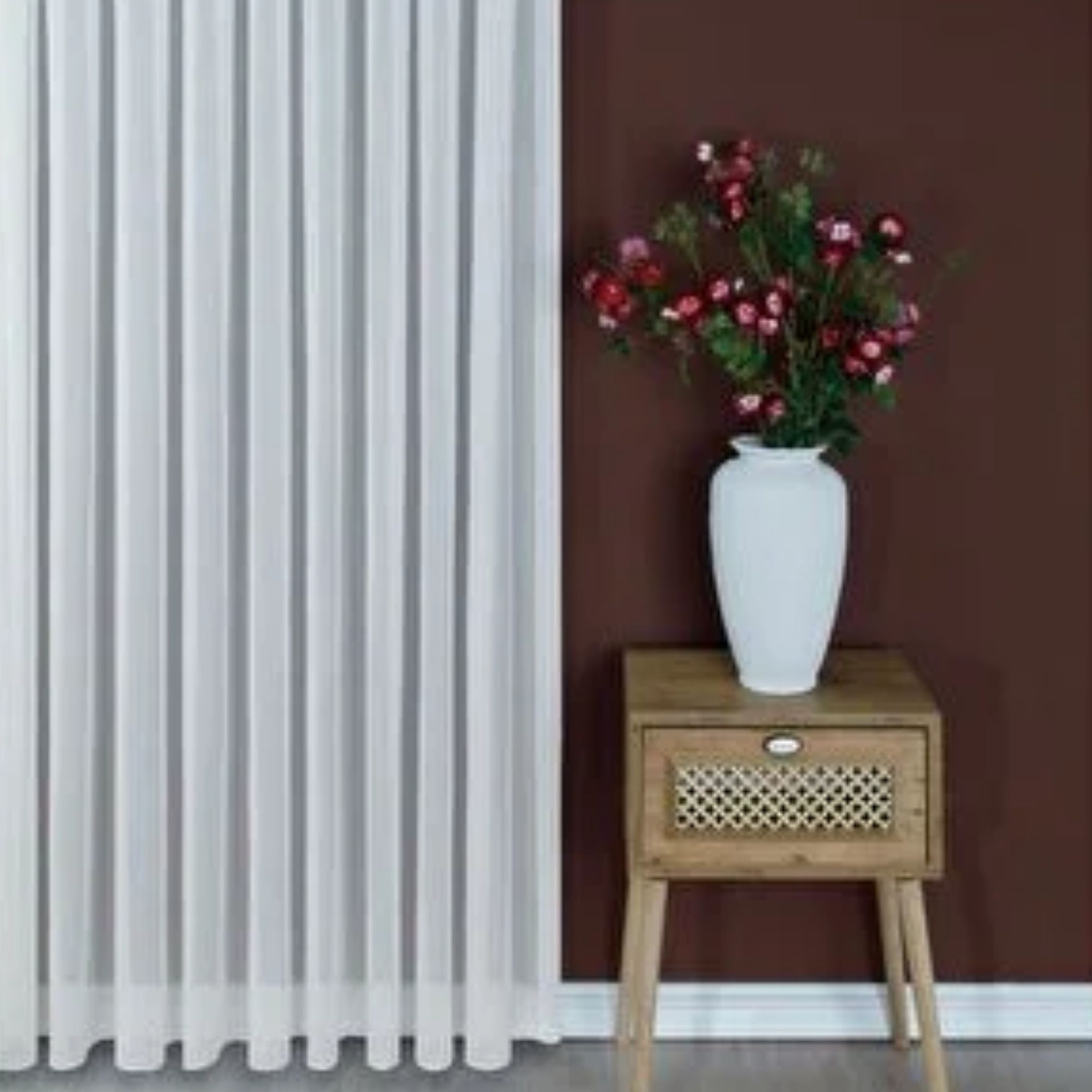 resm Taç Sturdy Hazır Tül Perde Ekru 300x260 cm