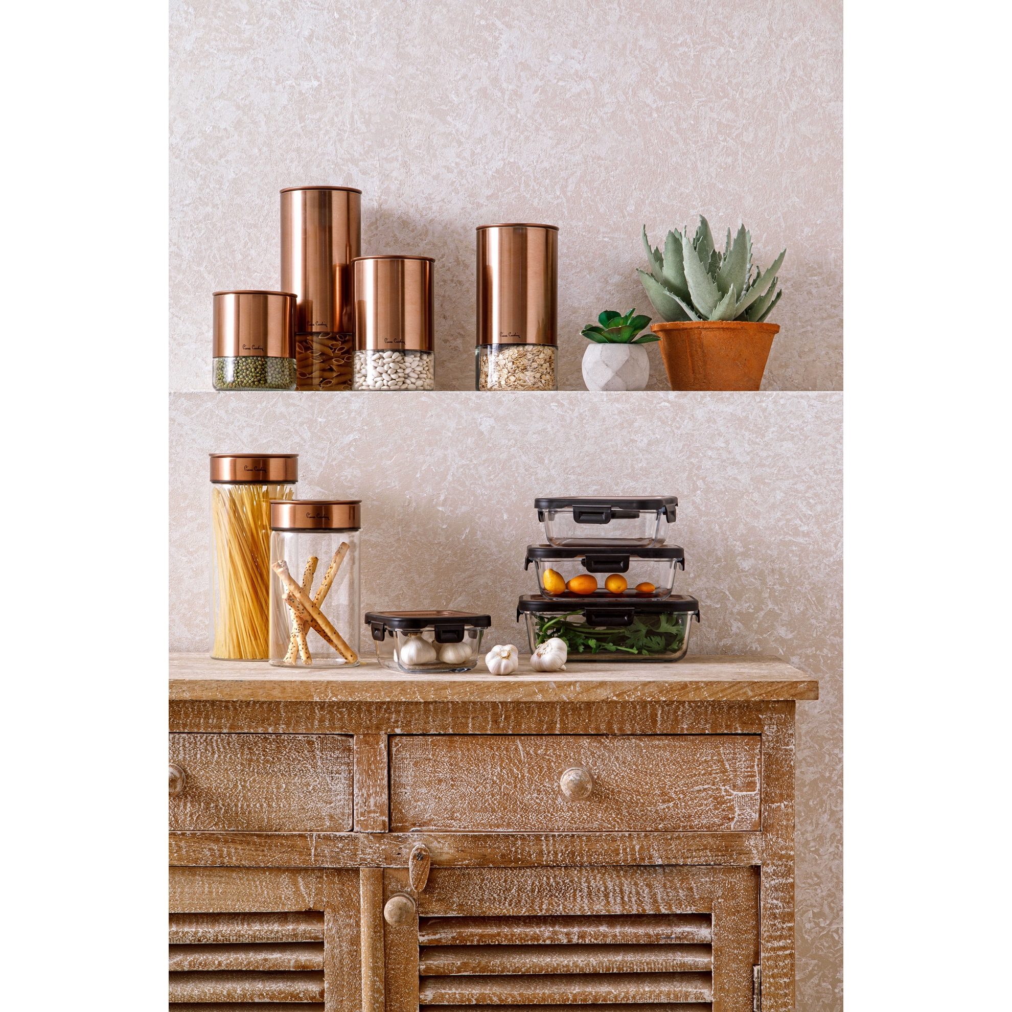 resm Pierre Cardin Gusto Copper Cam 3'lü Kavanoz Seti