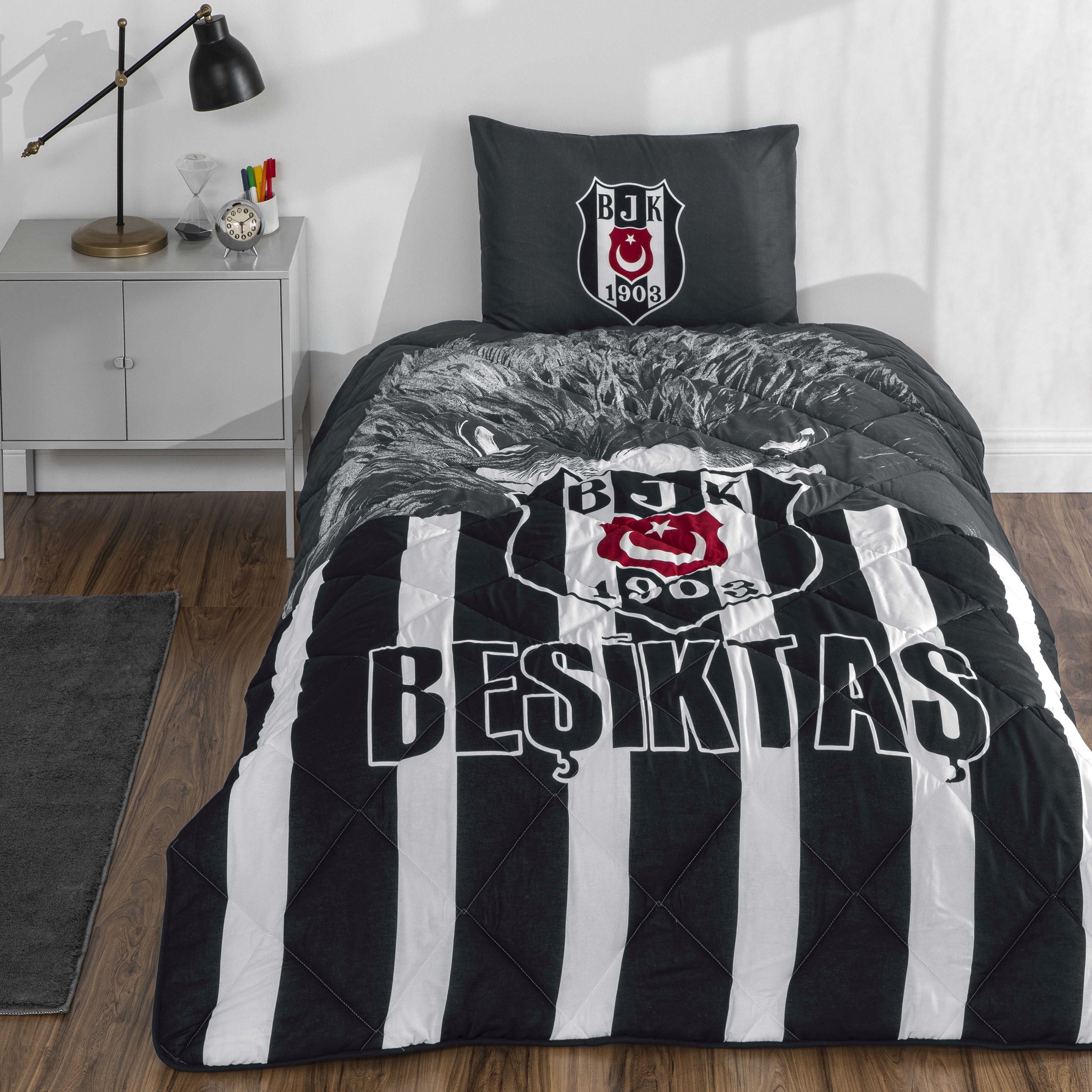 resm Lisanslı Bjk Şanslı Kartal Yorgan Seti Tek Kişilik
