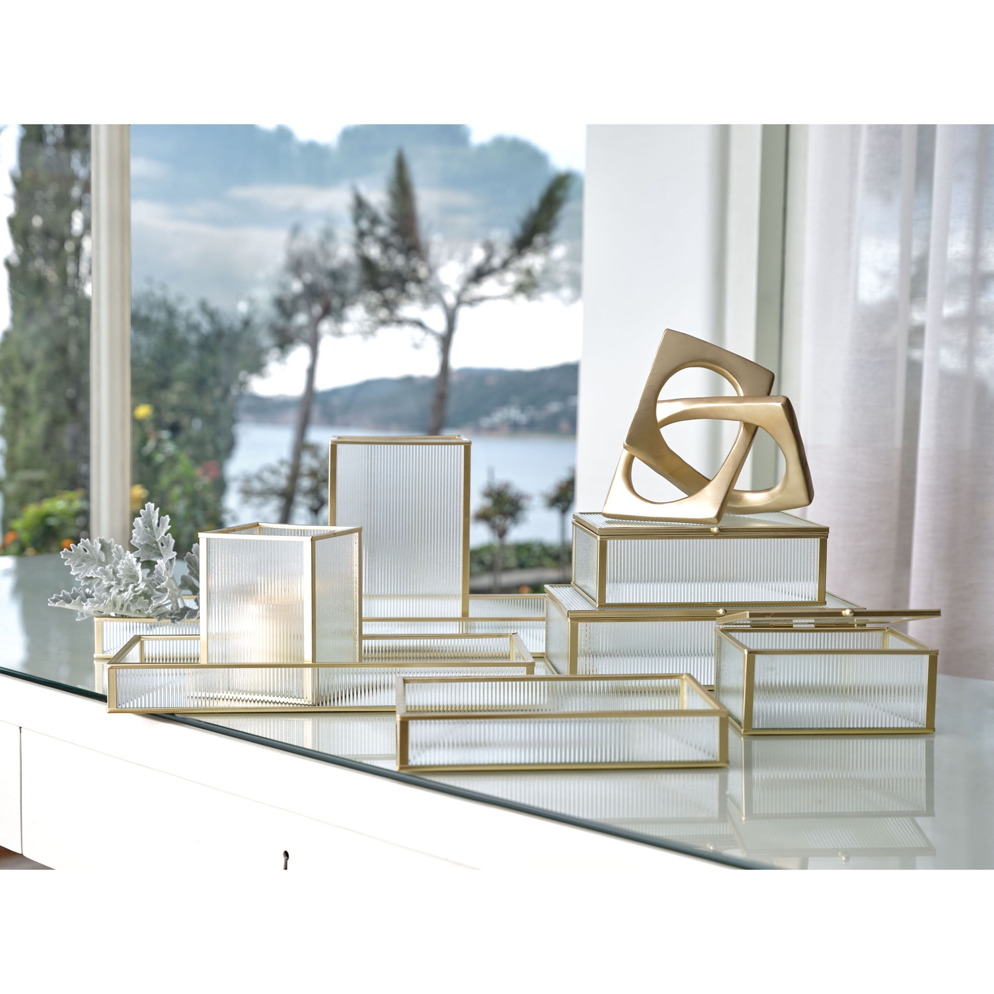 resm Linens Leno 16x13,5x16 cm Dekor Gold