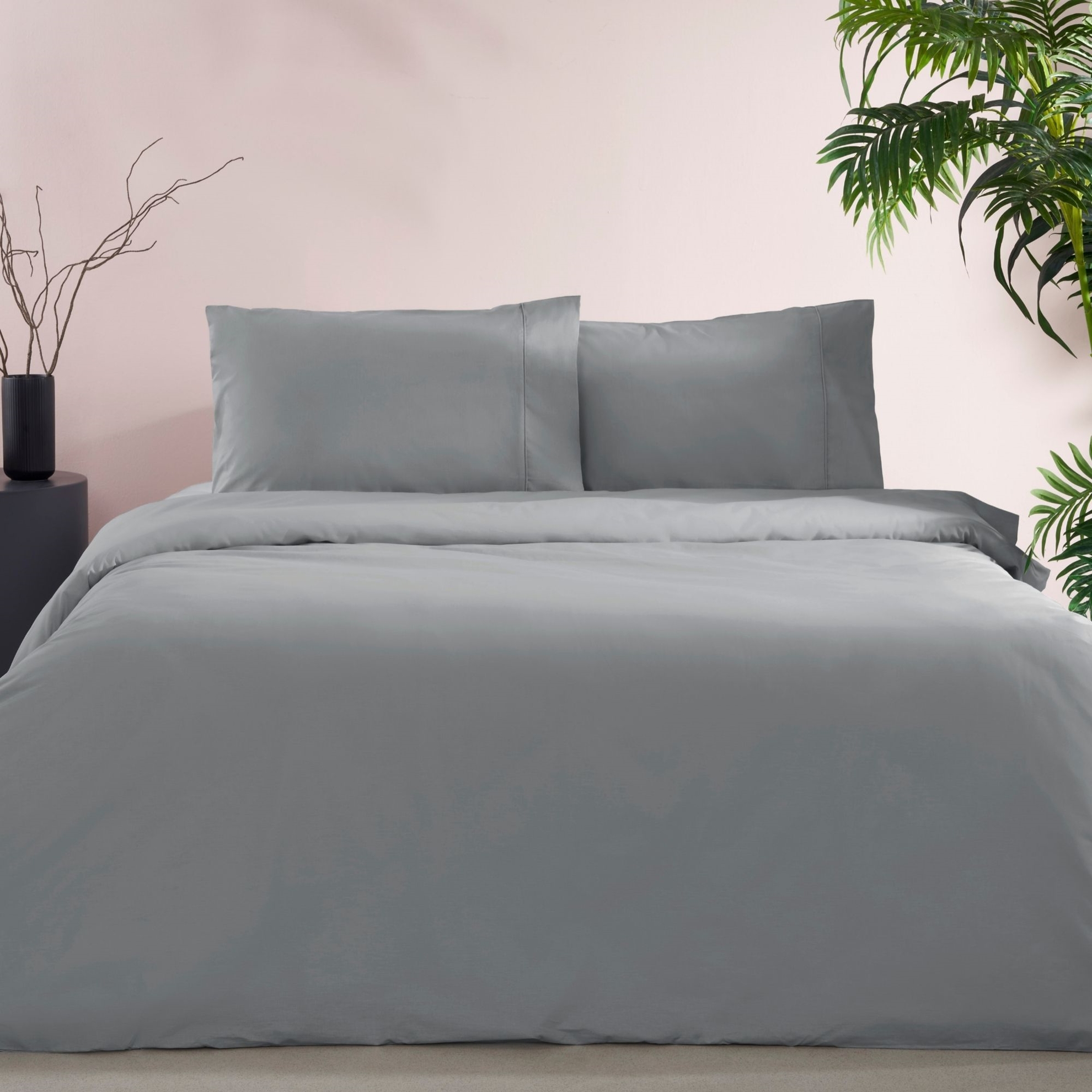 resm Taç Ranforce Basic Queen Size Nevresim Takımı Gri