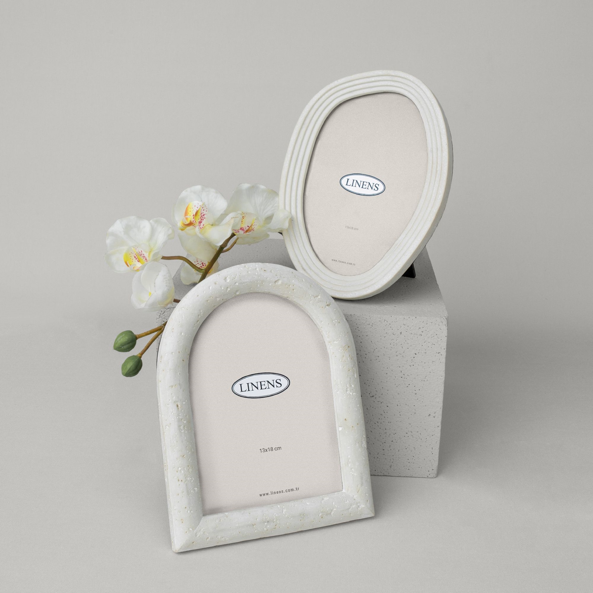 resm Linens Larin 13x18 cm Çerçeve Oval Gri