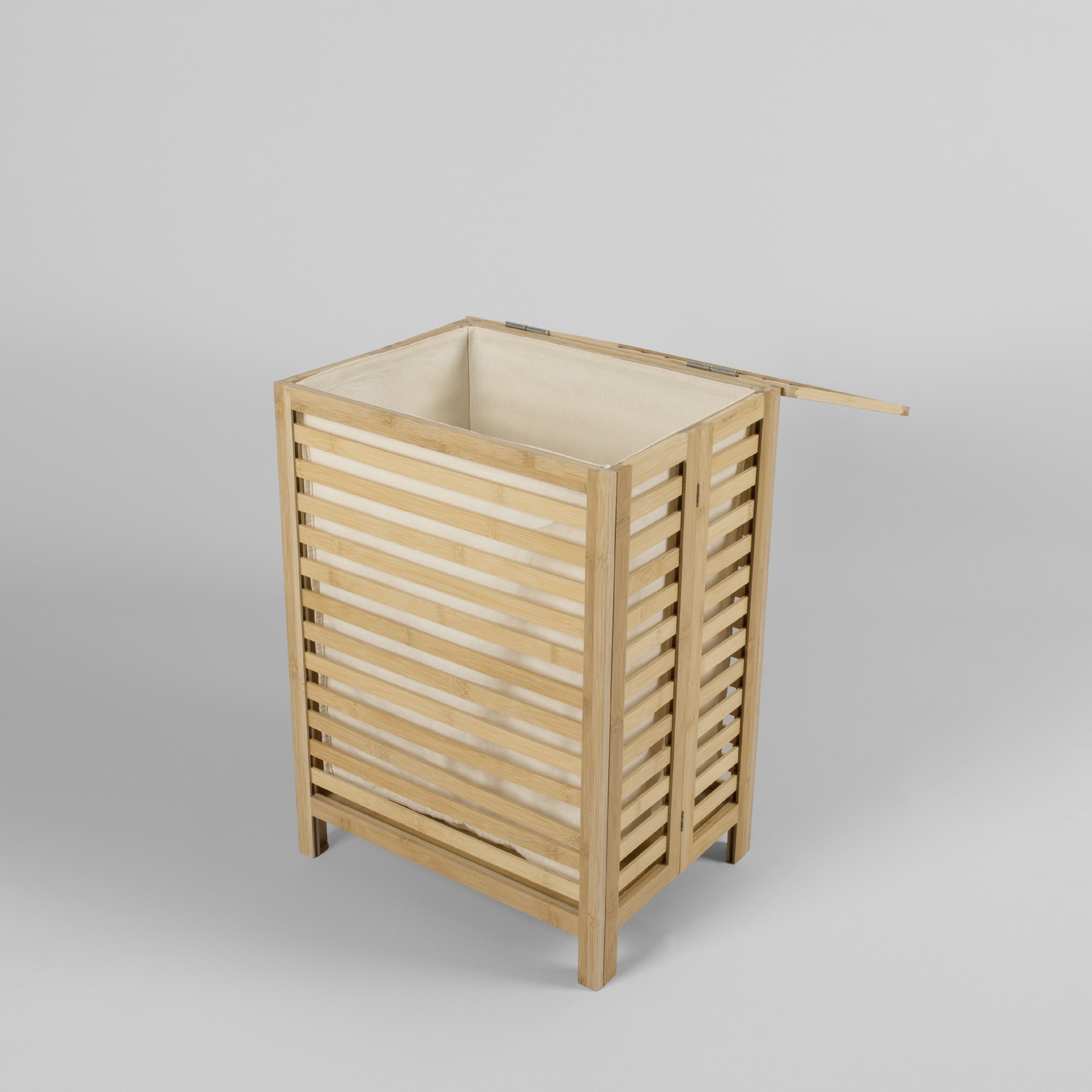 resm Linens Wooden Ahşap 45X33X60 cm Çamaşır Sepeti Naturel