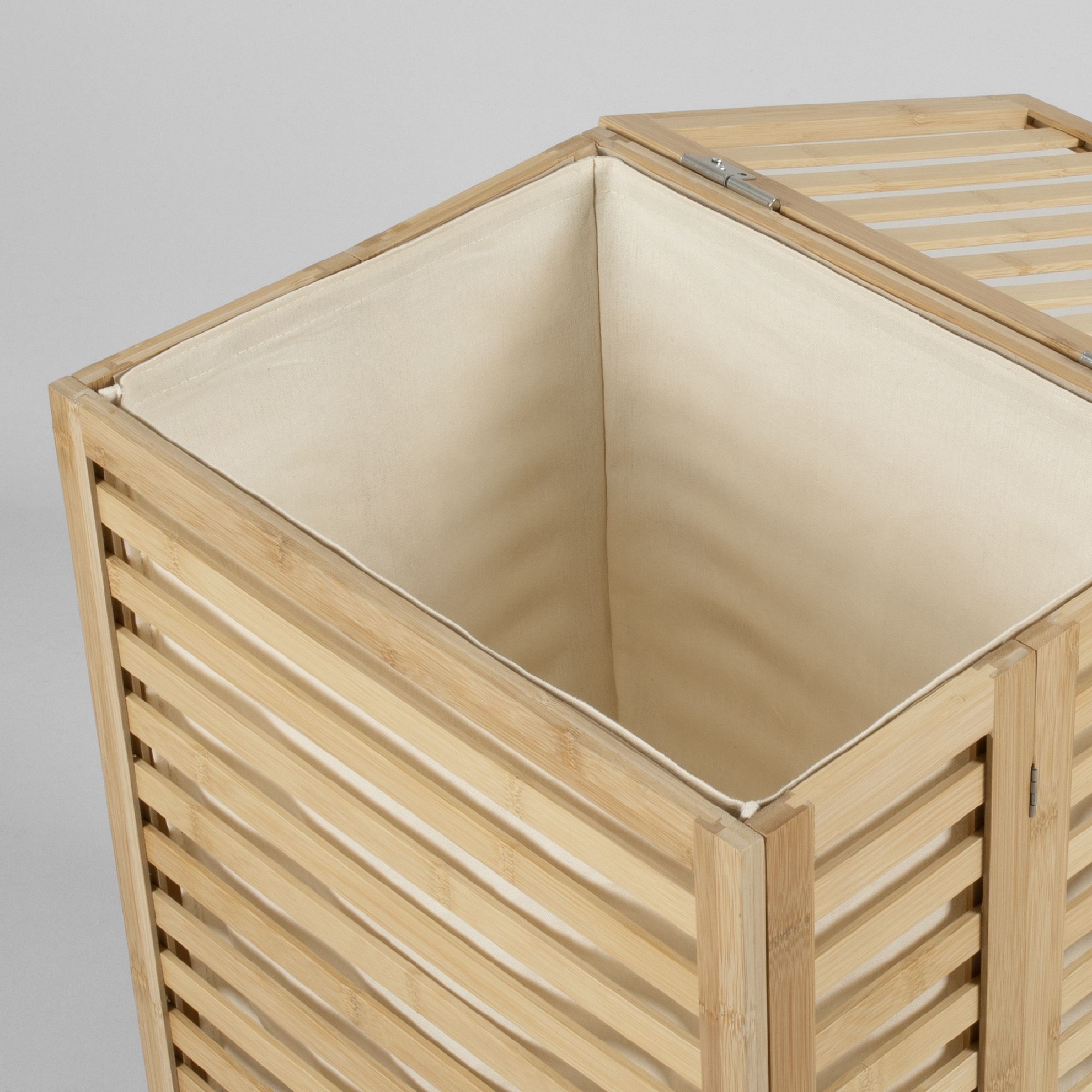 resm Linens Wooden Ahşap 45X33X60 cm Çamaşır Sepeti Naturel