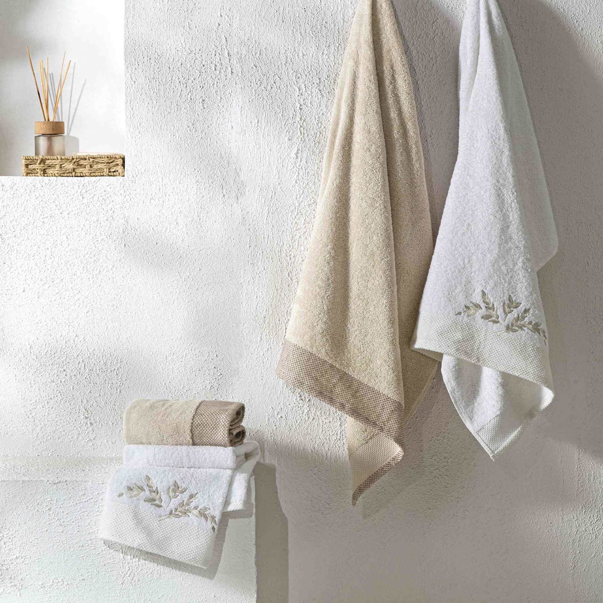 resm Taç Iris Pure Cotton Pamuk Hamam Seti Krem Camel