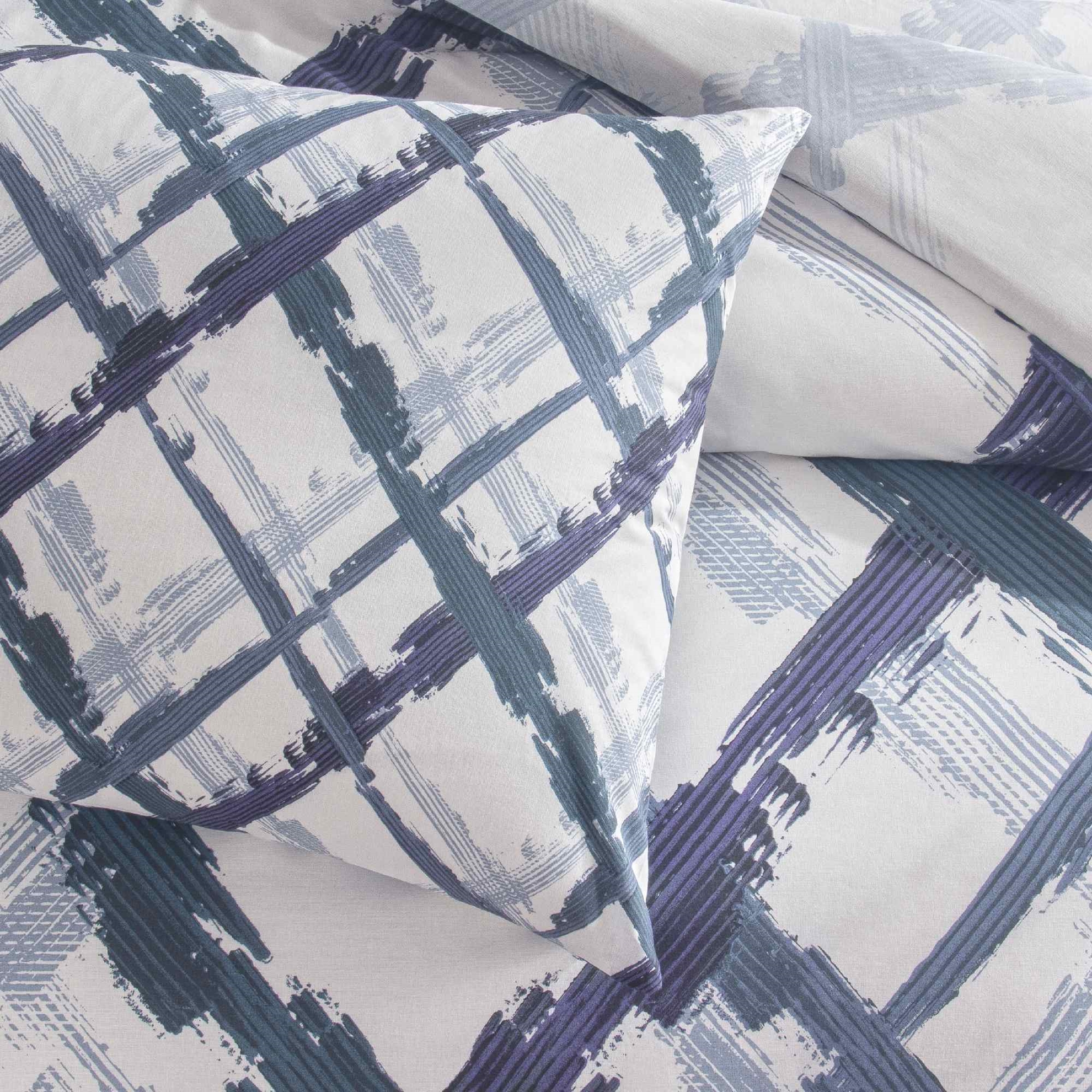 resm Taç Brıza Ranforce Tek Kişilik Nevresim Takımı Mavi