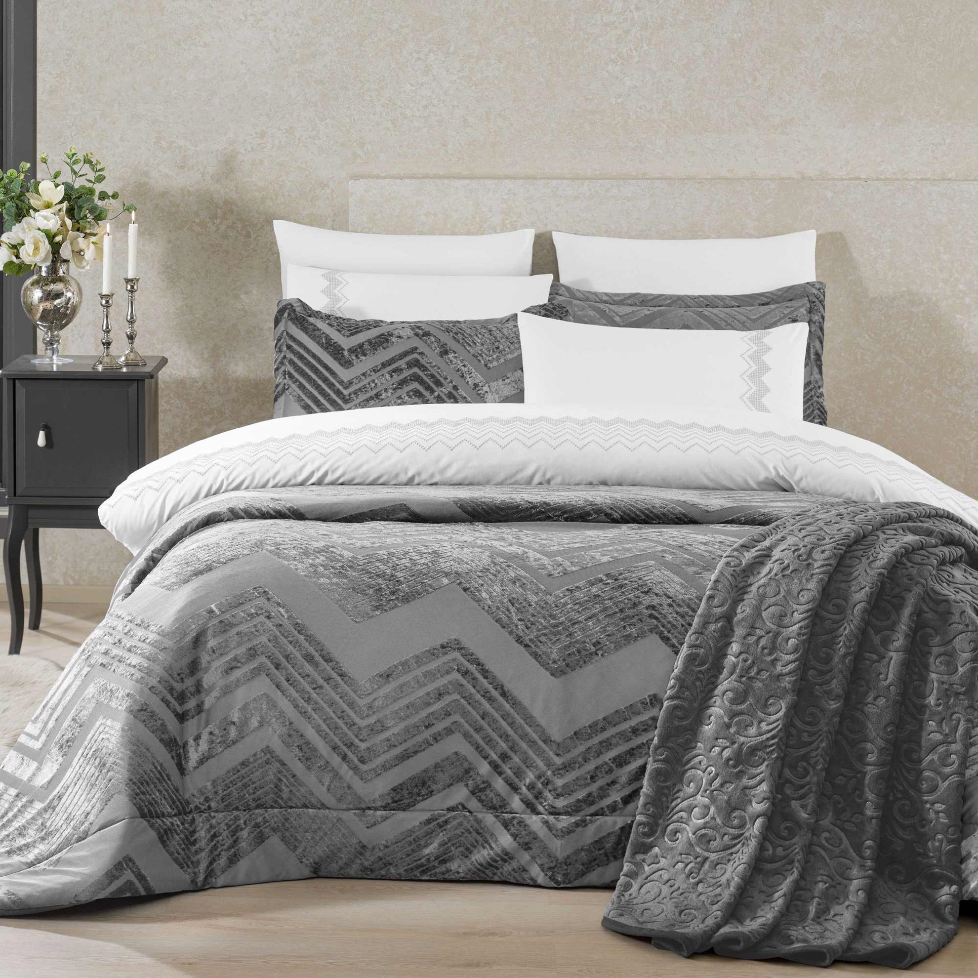 resm Taç Elora Abiye Çeyiz Set Antrasit