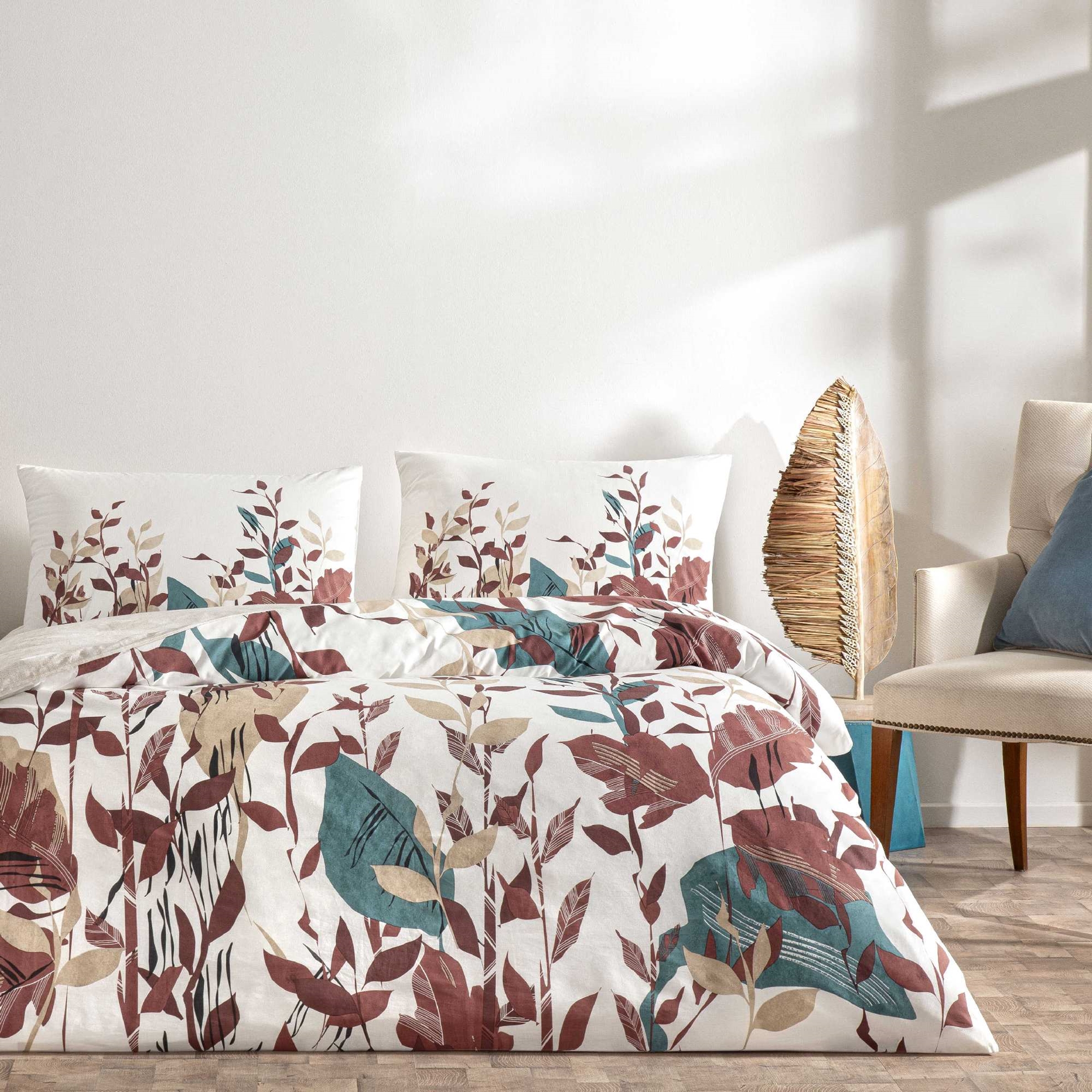 resm Taç Daisy Ranforce Çift Kişilik Nevresim Takımı Ekru