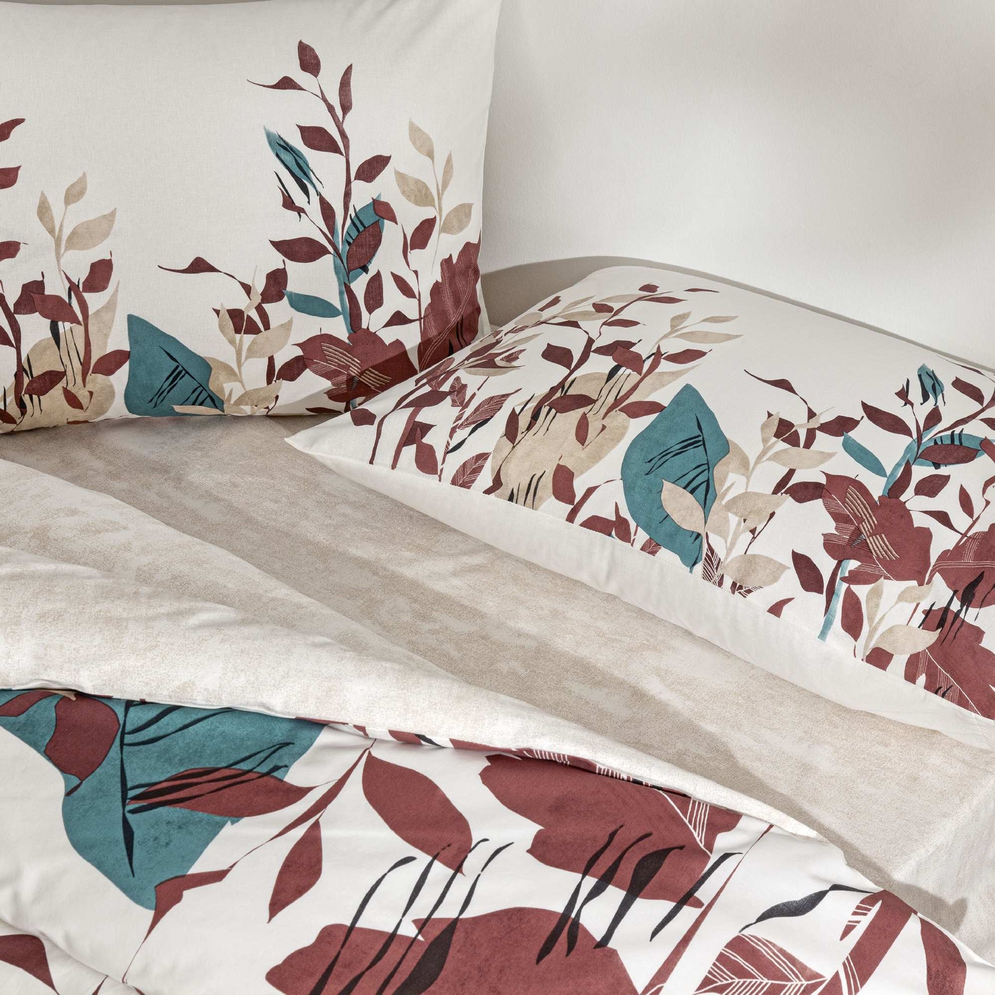 resm Taç Daisy Ranforce Çift Kişilik Nevresim Takımı Ekru