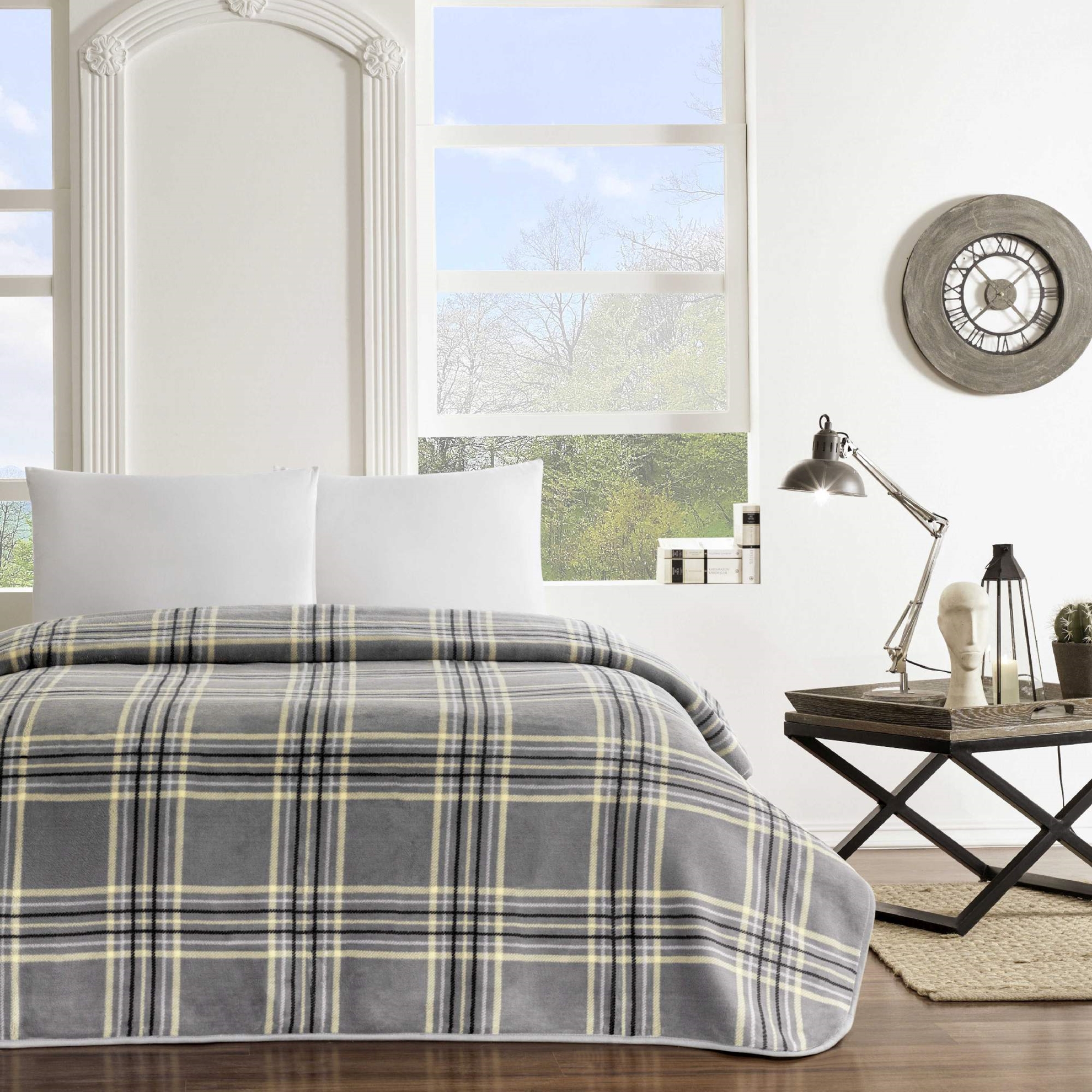 resm Taç Fausto Çift Kişilik Battaniye Antrasit