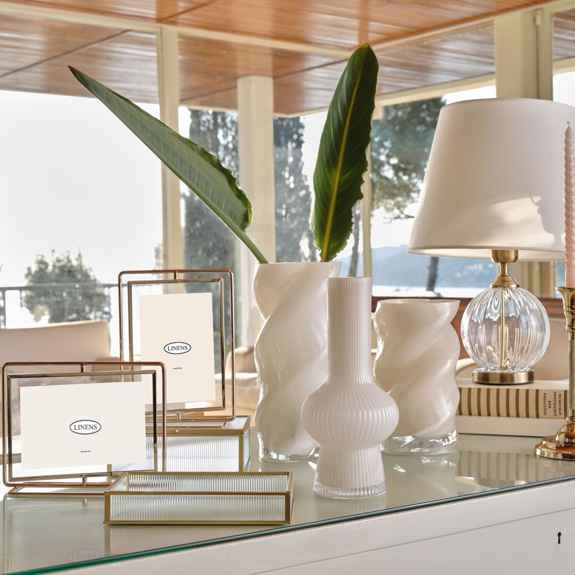 resm Linens Laveta 20x12x3,5 cm Dekoratif Tepsi Gold