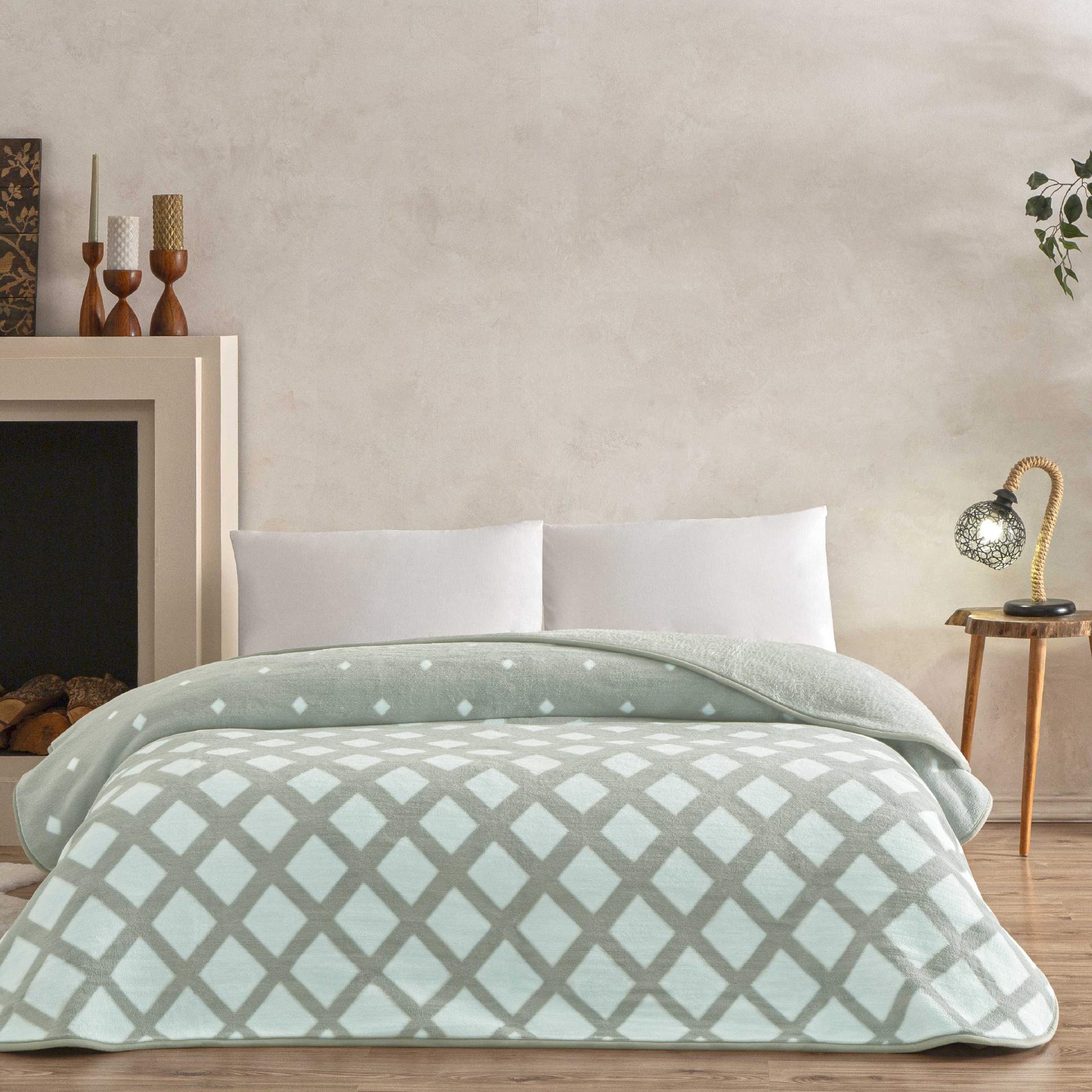 resm Taç Noa Çift Kişilik Battaniye Gri