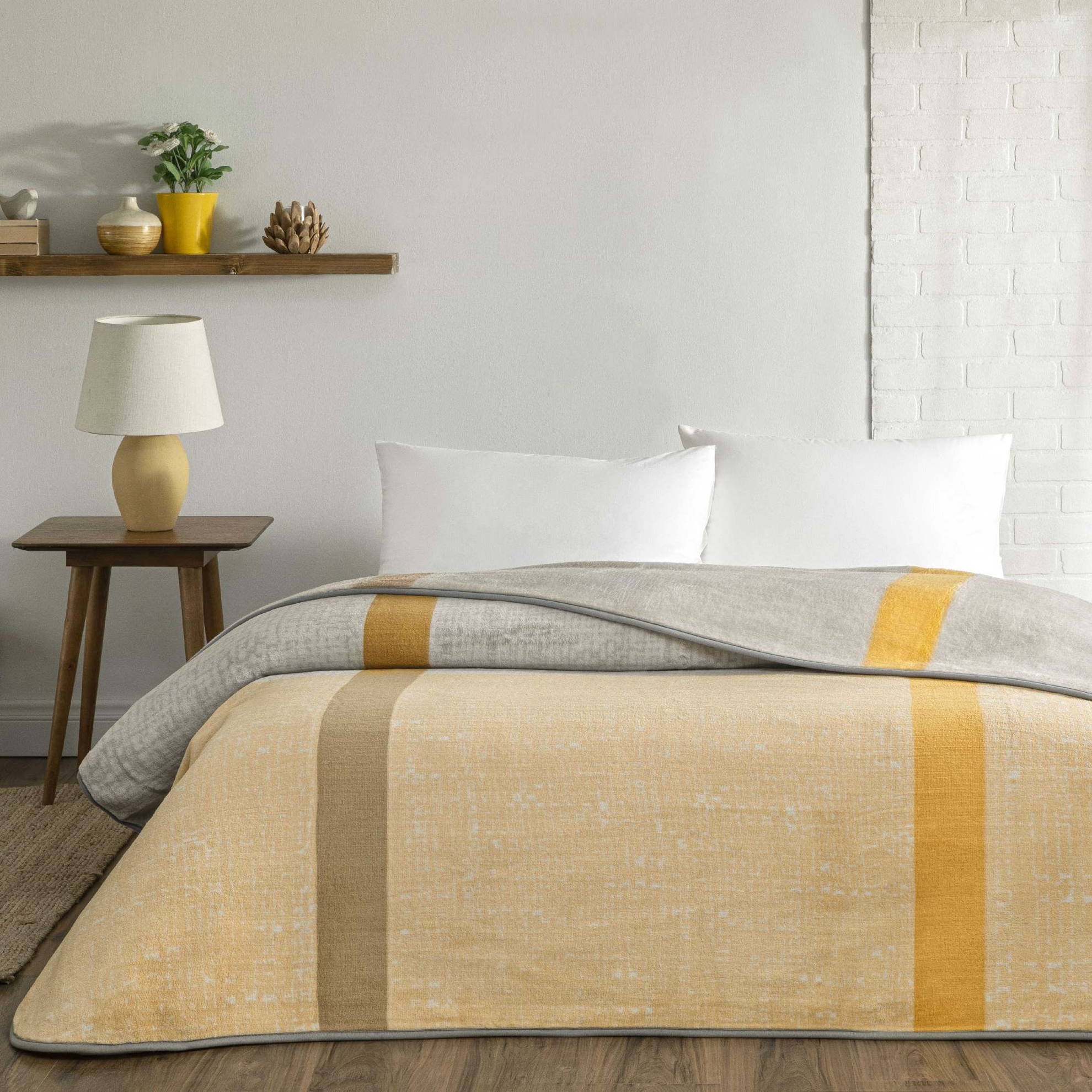 resm Taç Mira Tek Kişilik Battaniye Gri