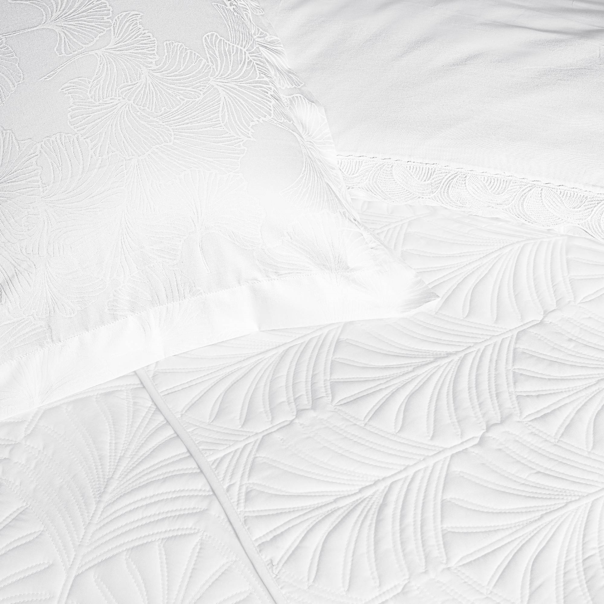 resm Taç Eleanor Yatak Örtülü Çift Kişilik Nevresim Seti Beyaz