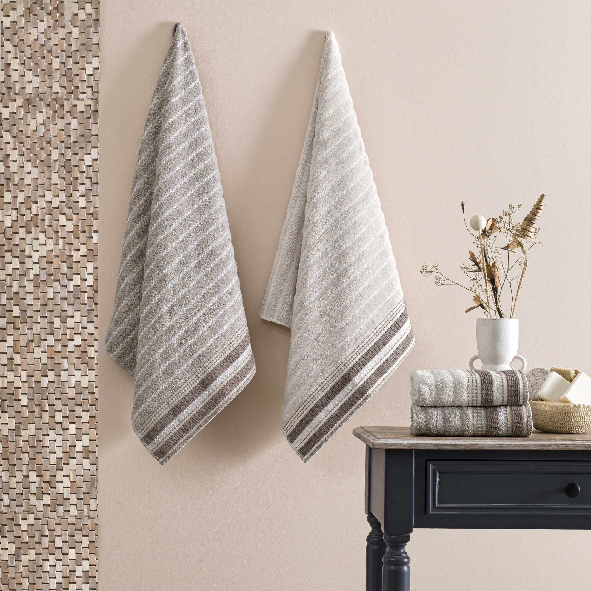 resm Taç Natural Dreams Pamuk Hamam Seti Beyaz-Taba