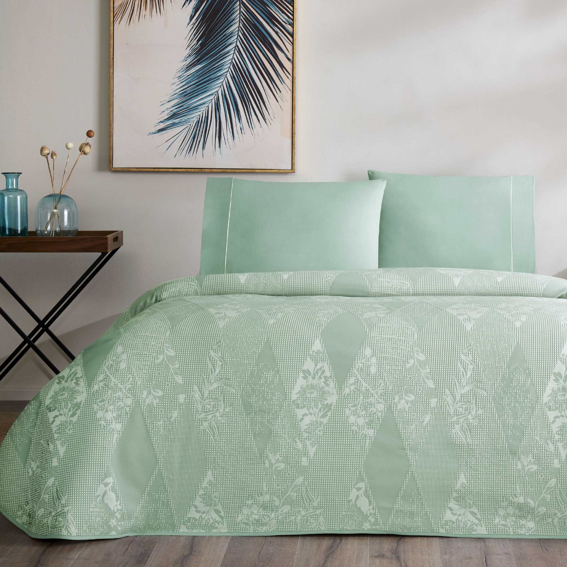 resm Taç Jakar Flava Tek Kişilik Pike Takımı Yeşil