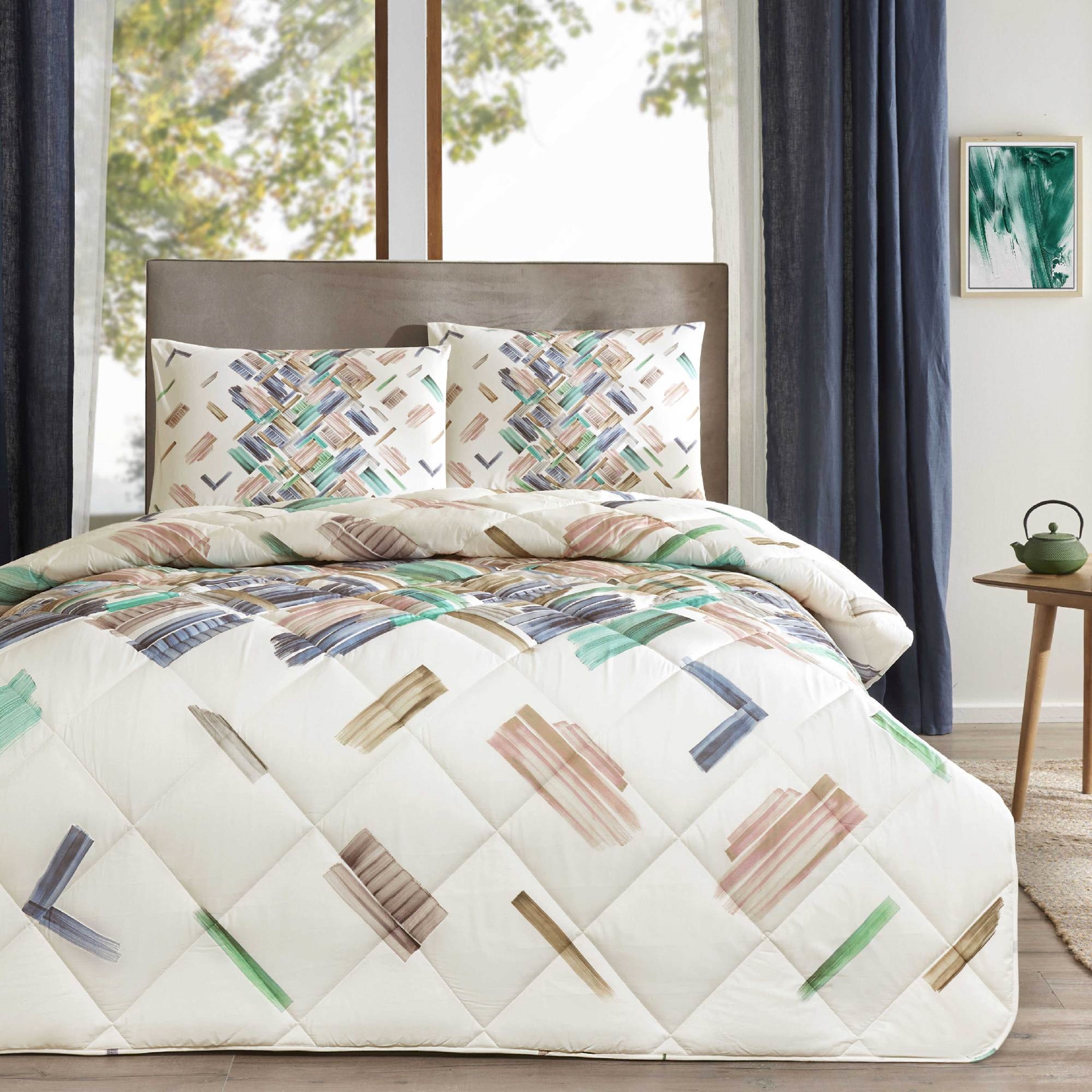 resm Taç Rance Ranforce Çift Kişilik Yorgan Set Yeşil