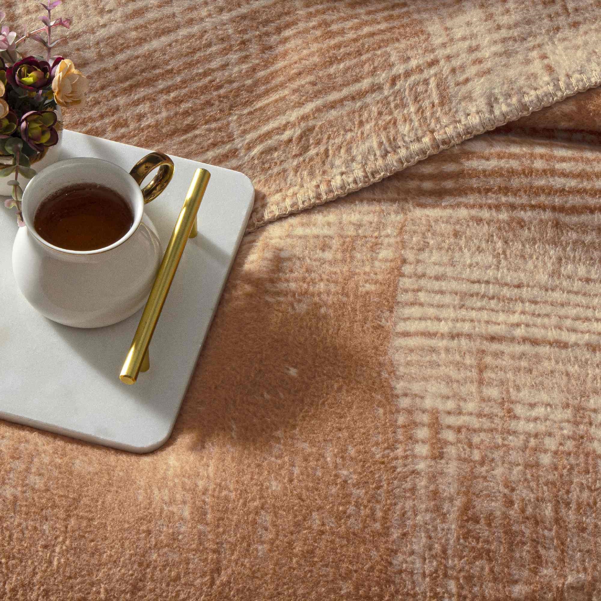 resm Taç Ziggy Pamuk Çift Kişilik Battaniye Taba